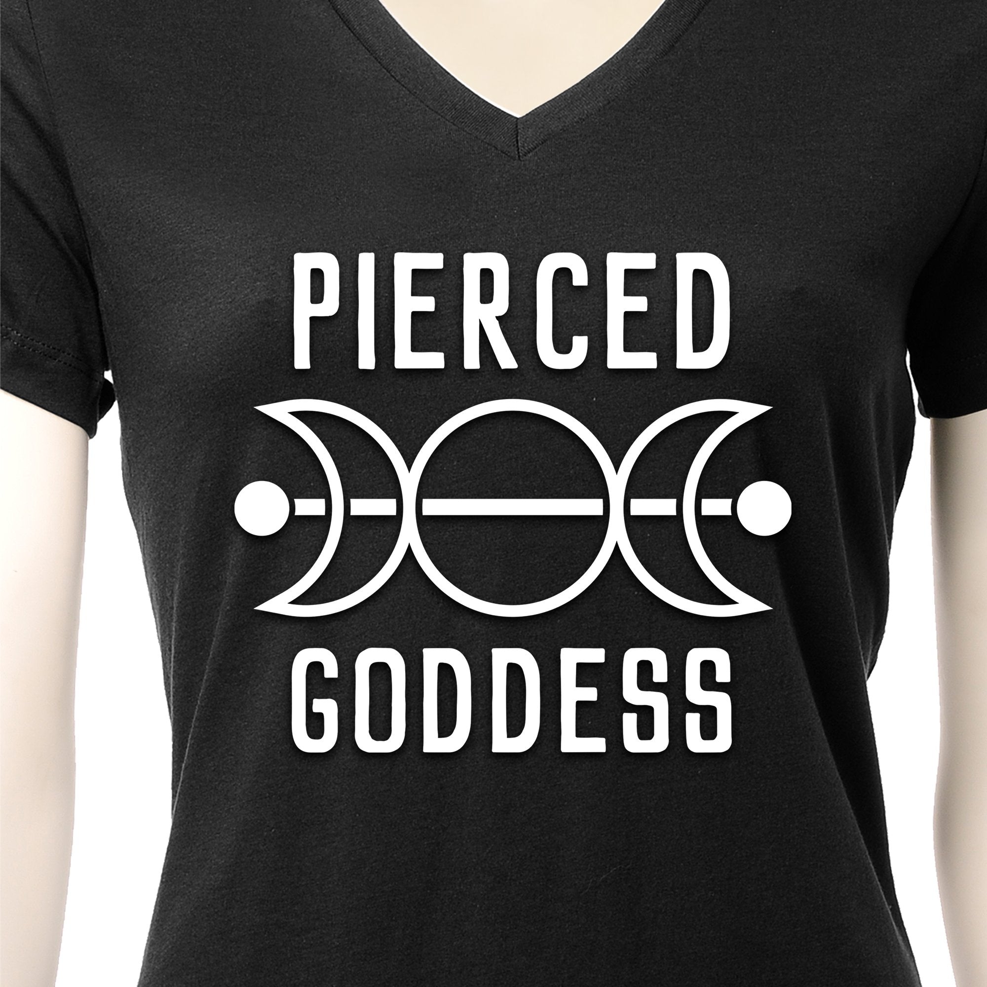 Pierced Goddess Tapered V-Neck Tee Shirt