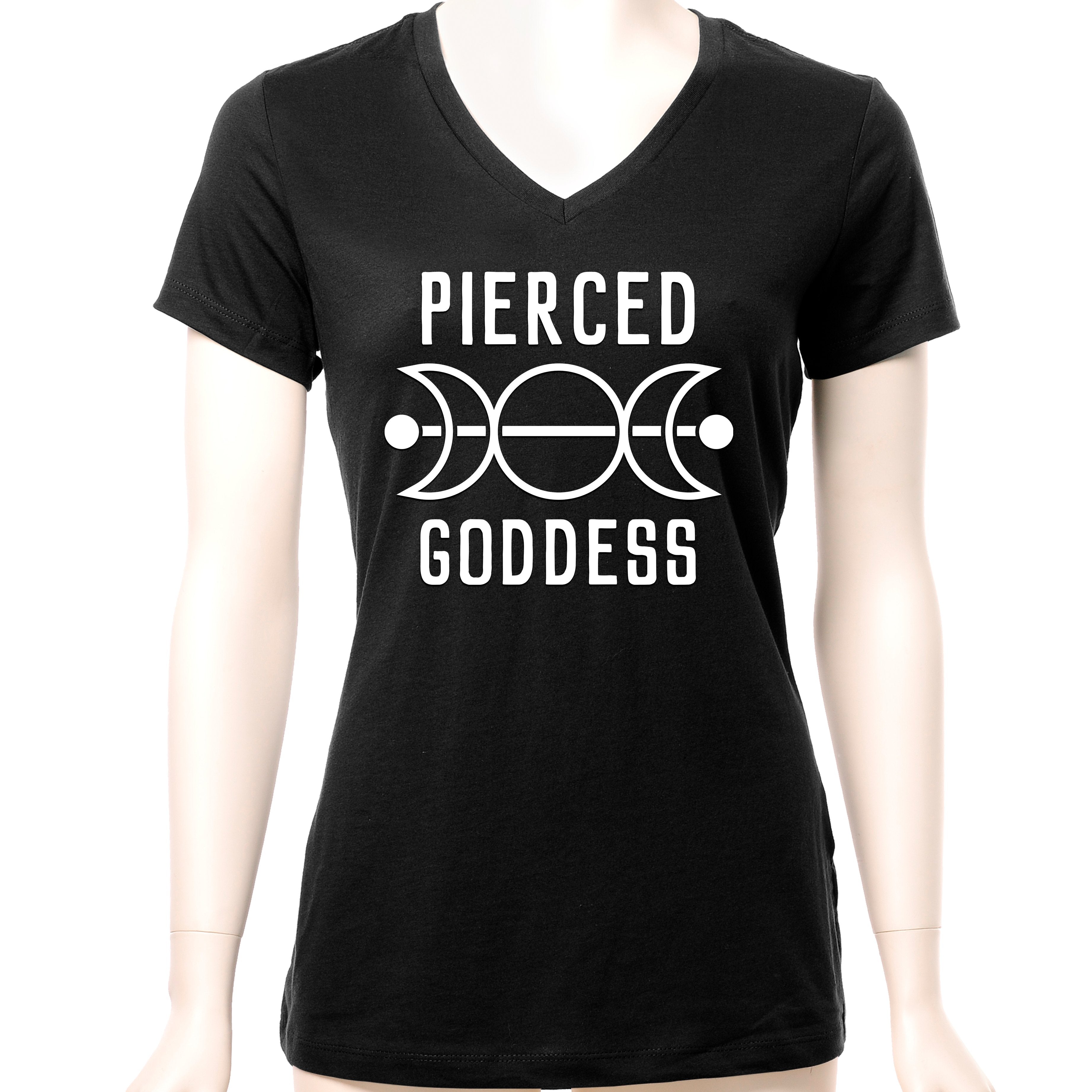 Pierced Goddess Tapered V-Neck Tee Shirt