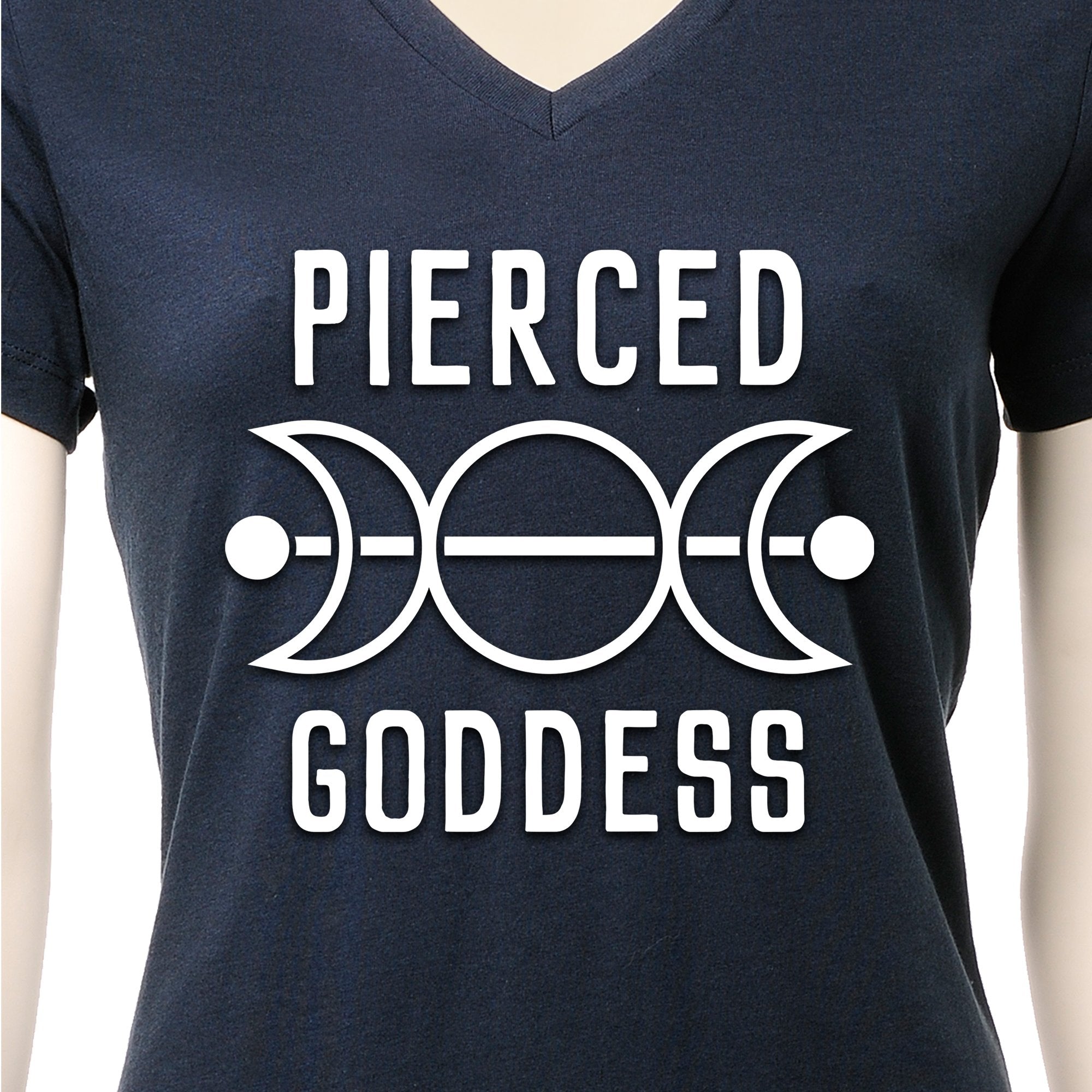Pierced Goddess Tapered V-Neck Tee Shirt