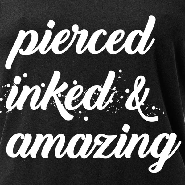 Pierced Inked & Amazing Black Tapered V-Neck Tee Shirt