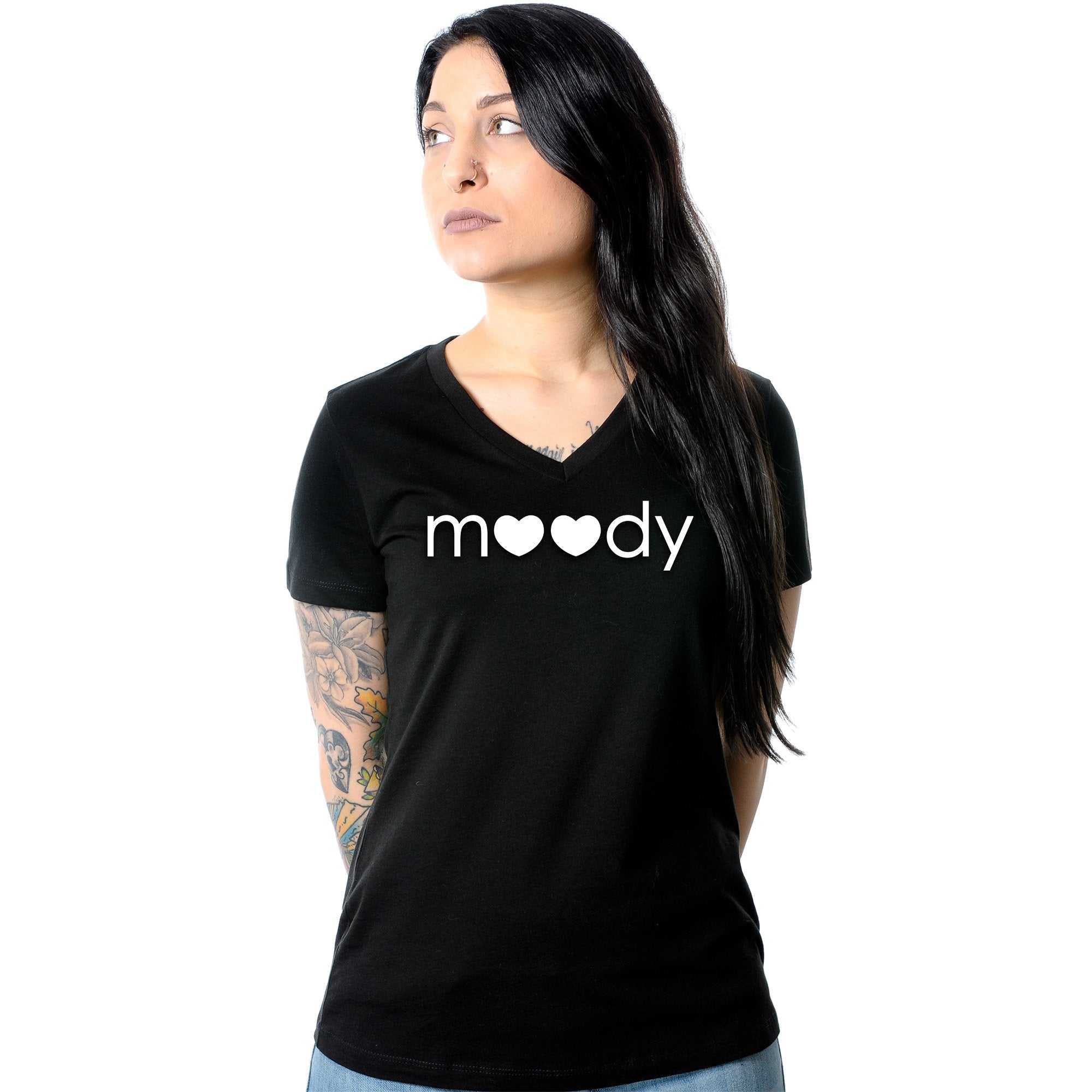Moody Tapered V-Neck Tee Shirt