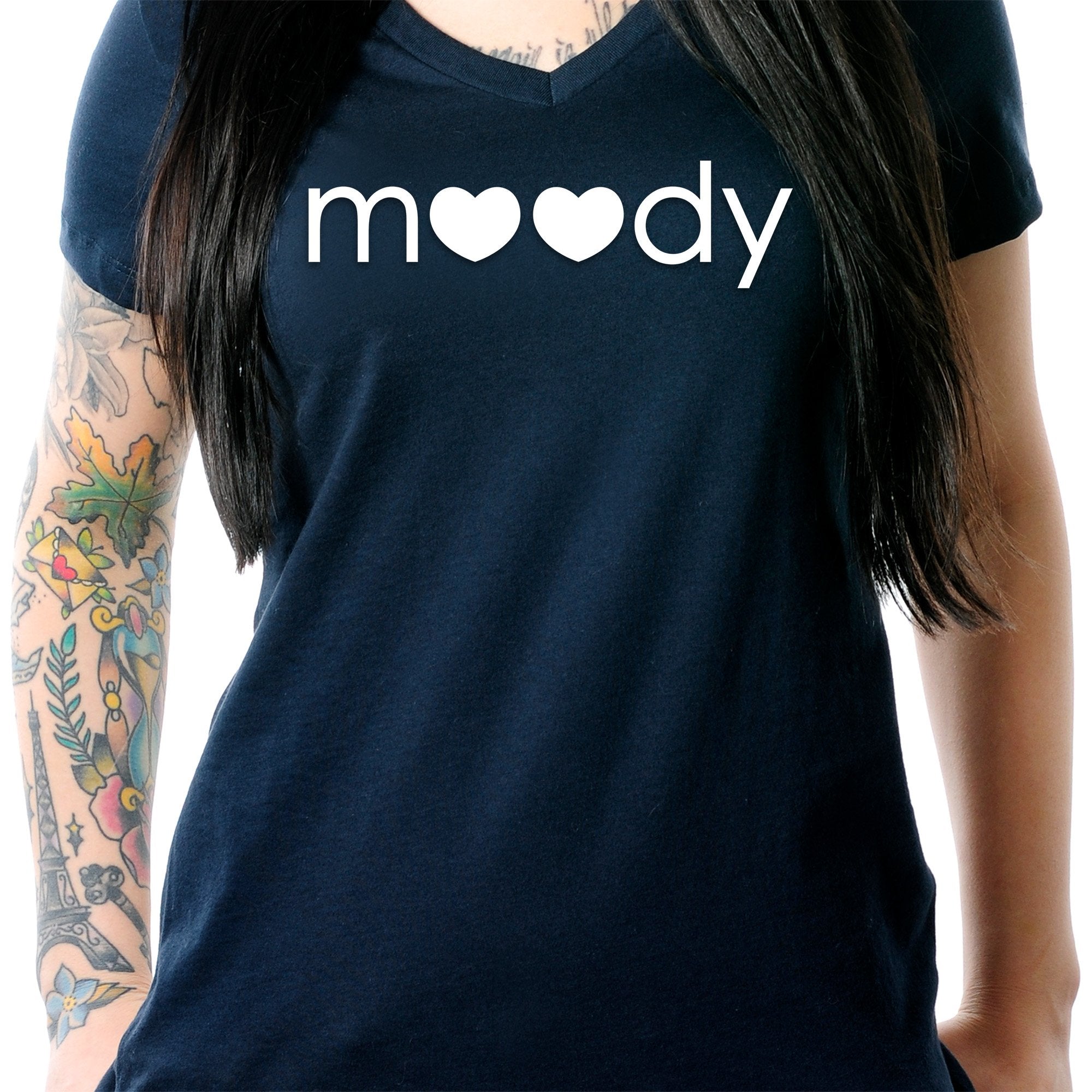 Moody Tapered V-Neck Tee Shirt