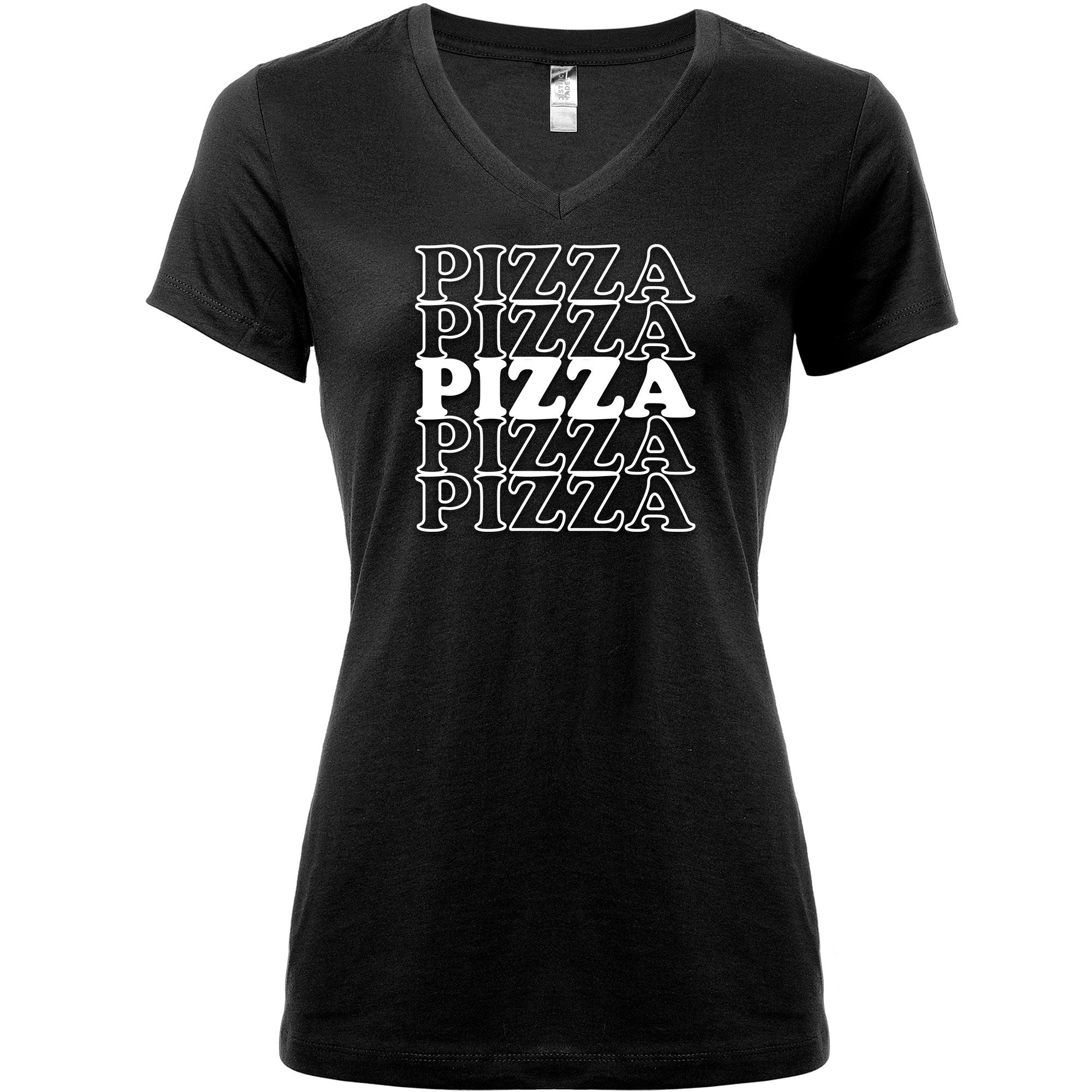 Pizza Pizza Pizza Pizza Pizza Tapered V-Neck Tee Shirt