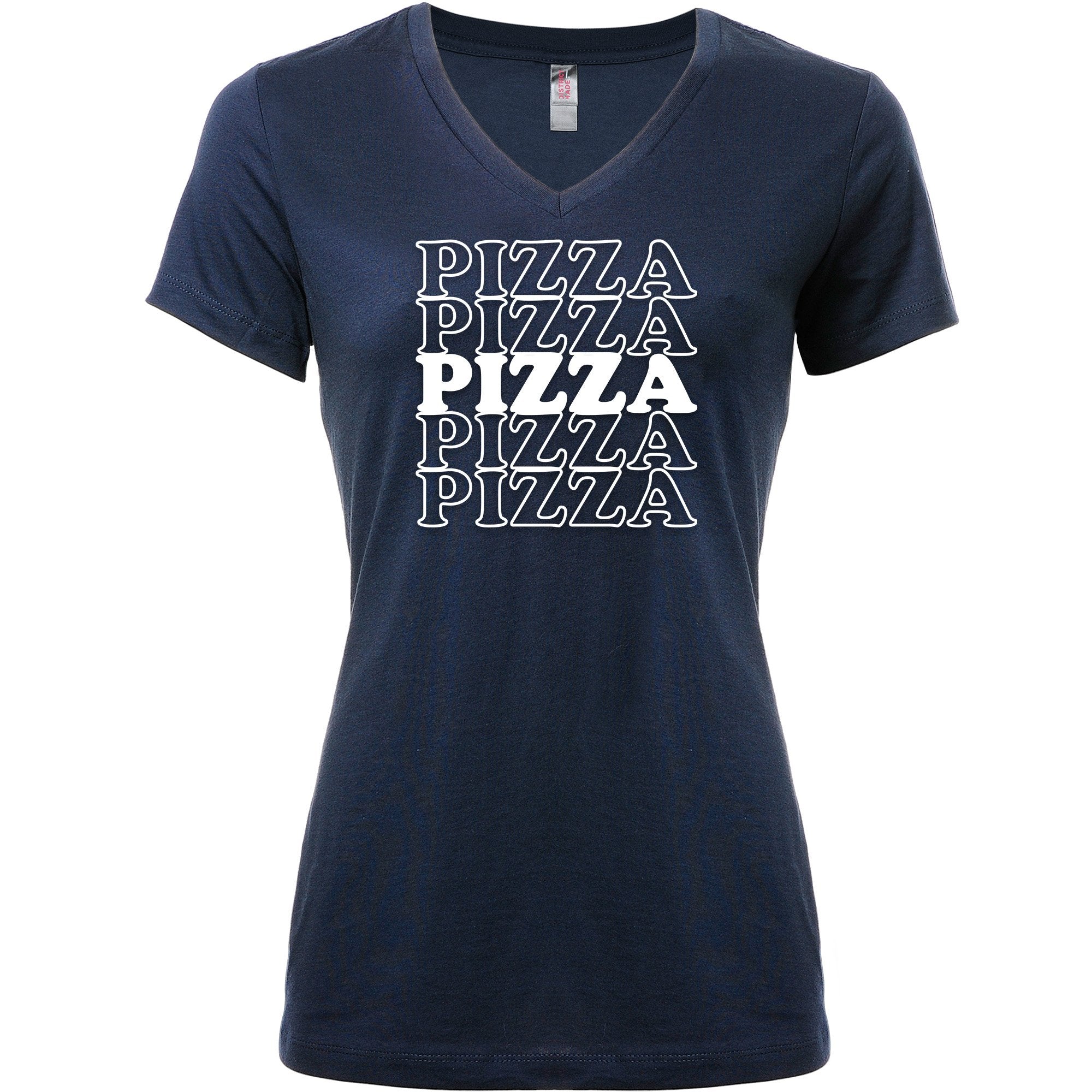 Pizza Pizza Pizza Pizza Pizza Tapered V-Neck Tee Shirt
