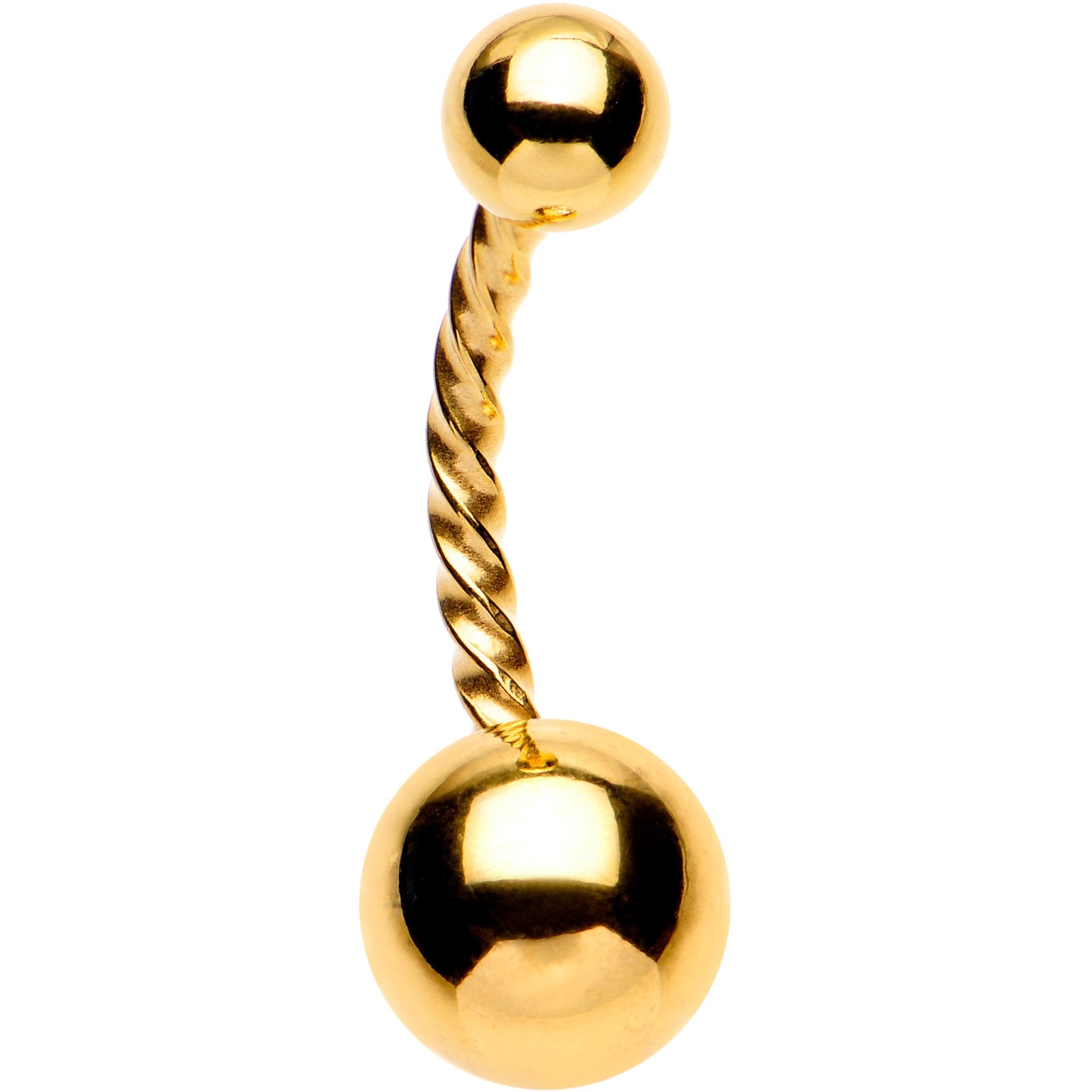 Gold Tone IP Seriously Twisted Belly Ring