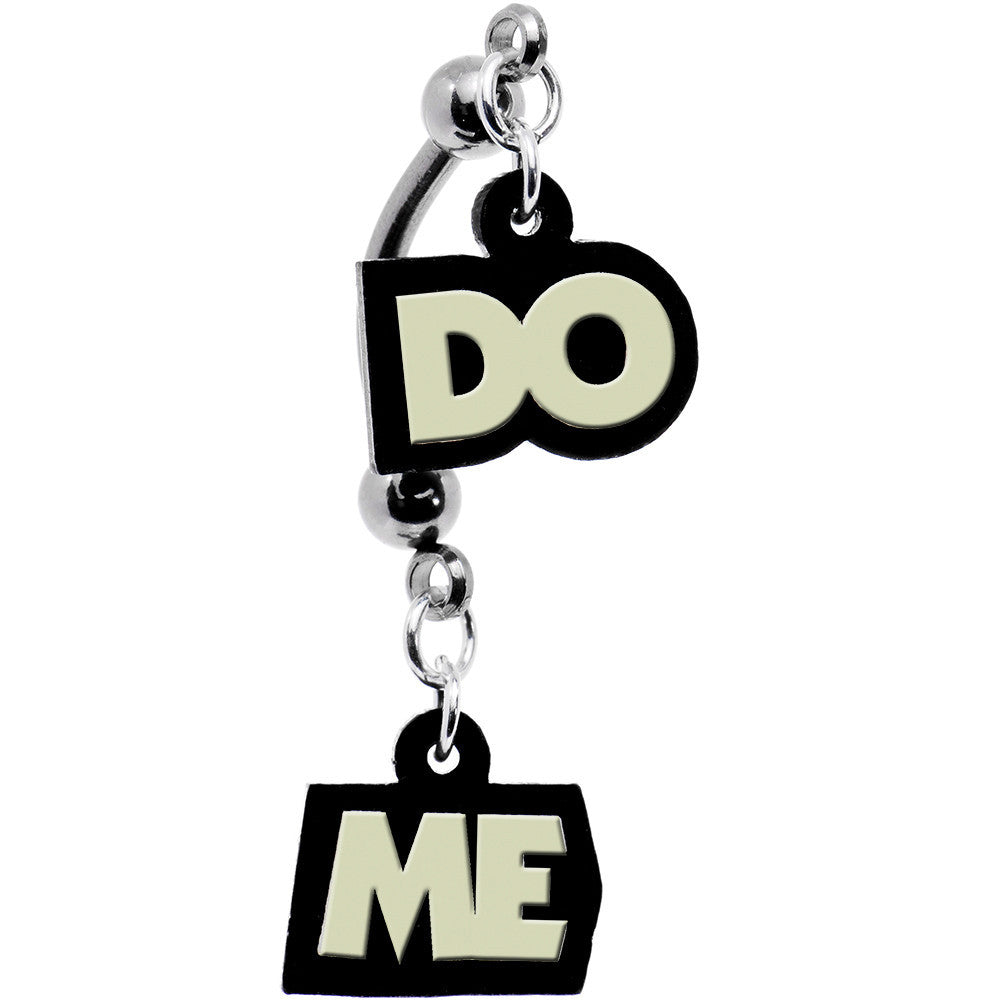 Do Me Glow in the Dark Dangle Double Mount Belly Ring