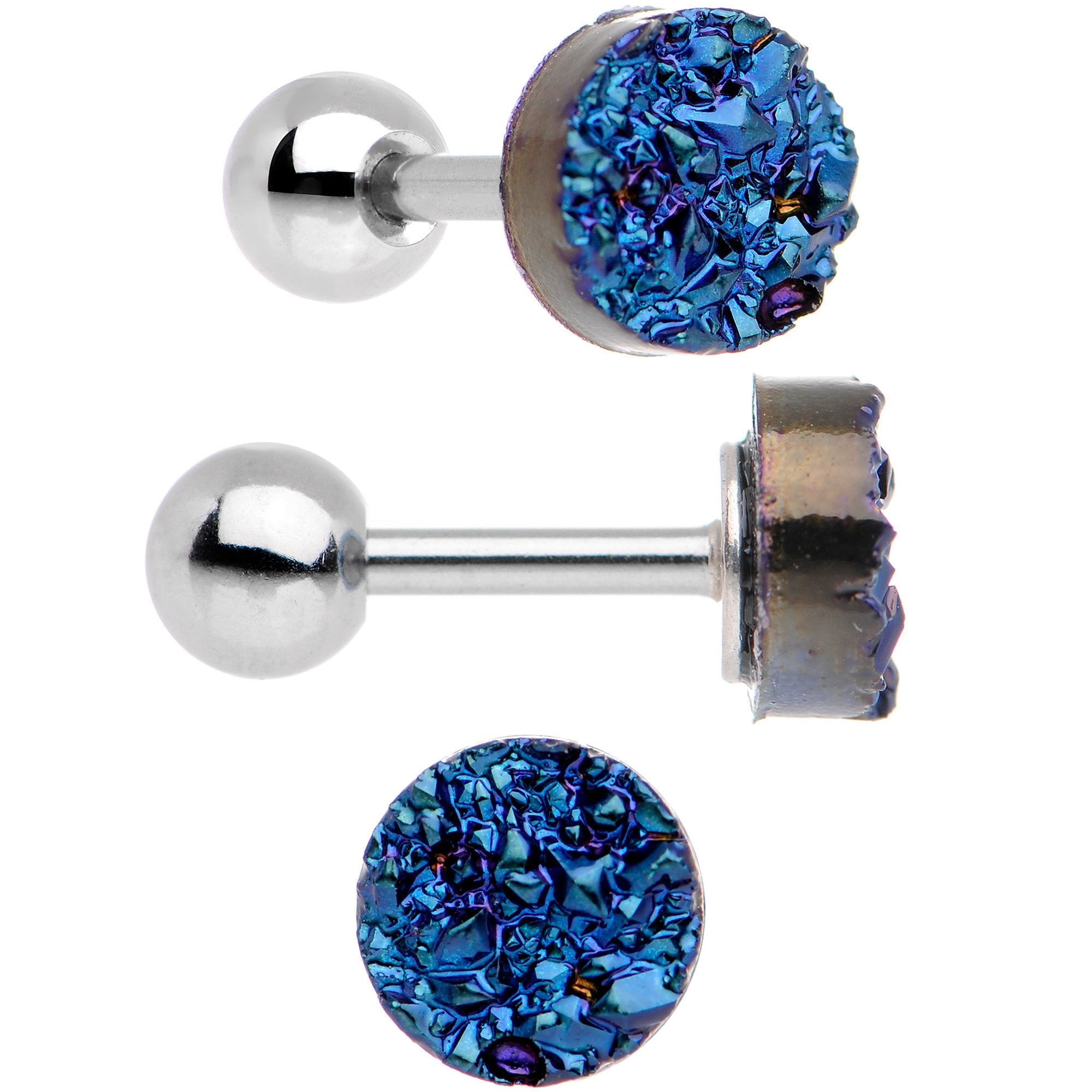 16G 1/4 Tantalizing Textures Tragus Cartilage Earring Set of 5