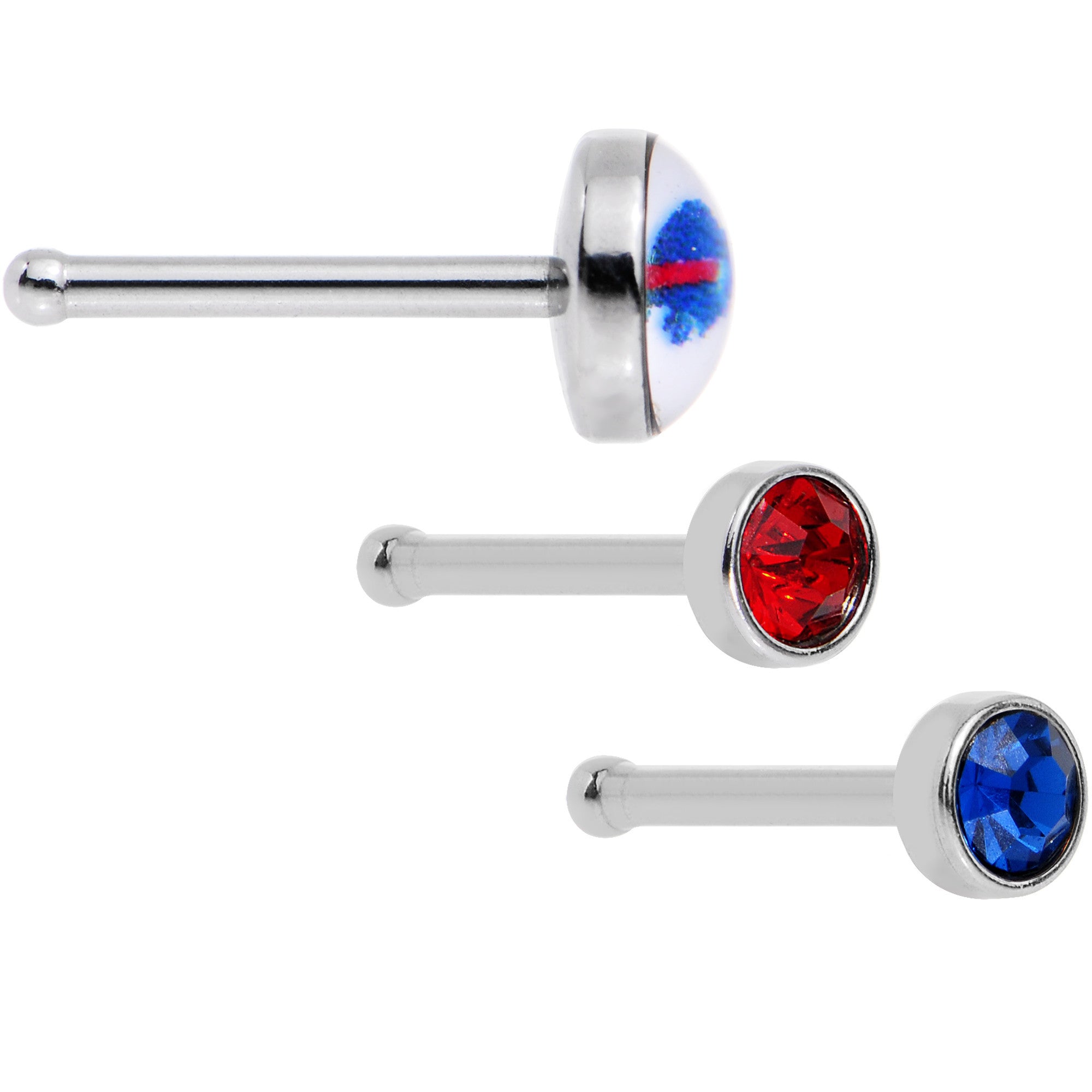 20G Licensed NFL Buffalo Bills Logo Nose Bone 3 Pack Set