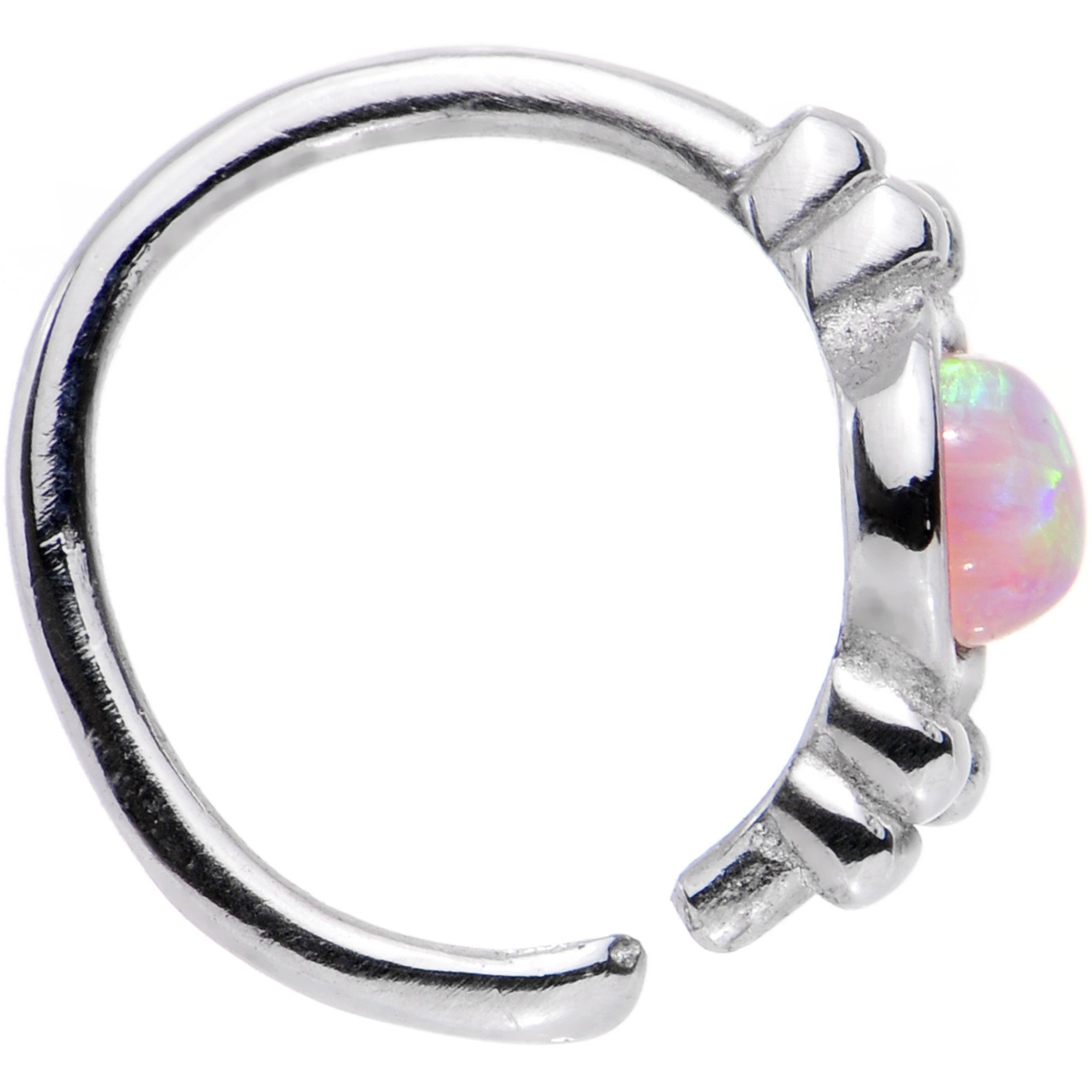 18 Gauge 5/16 Pink Synthetic Opal Seamless Circular Ring