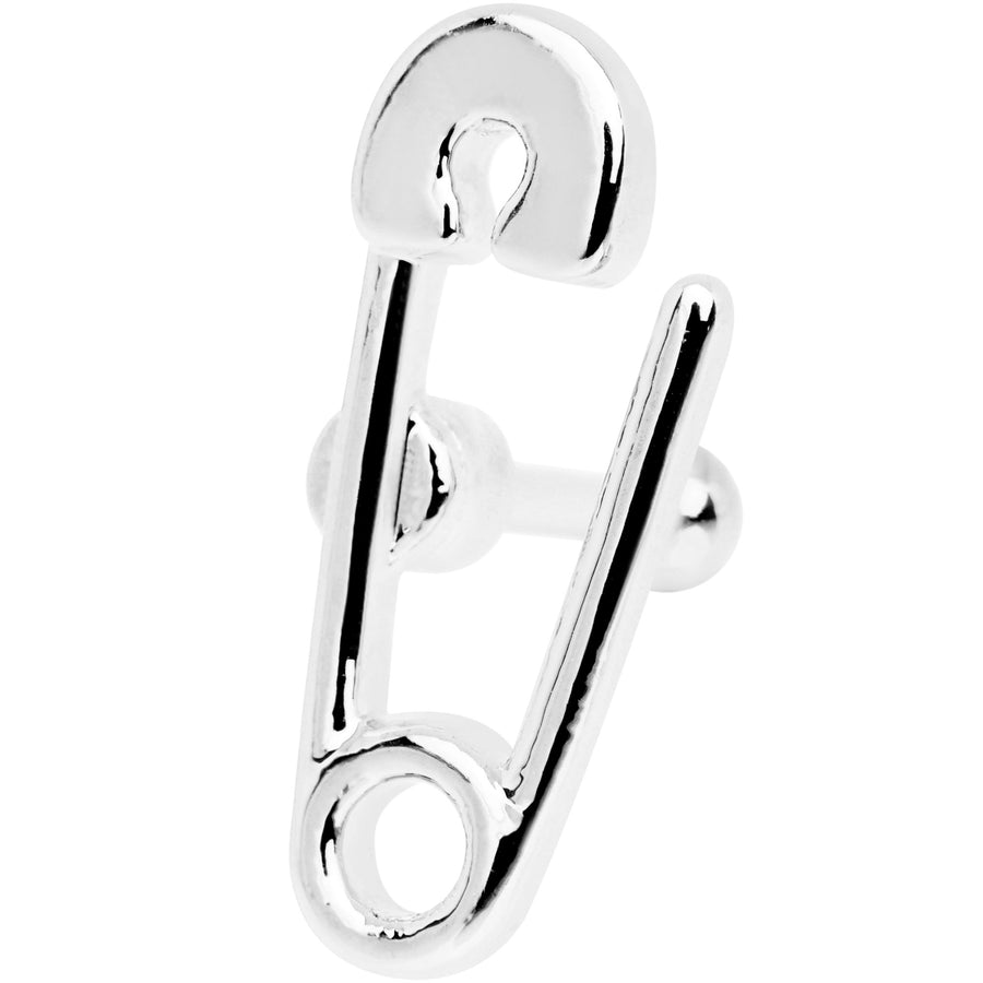 16 Gauge Open Safety Pin Tragus Cartilage Earring