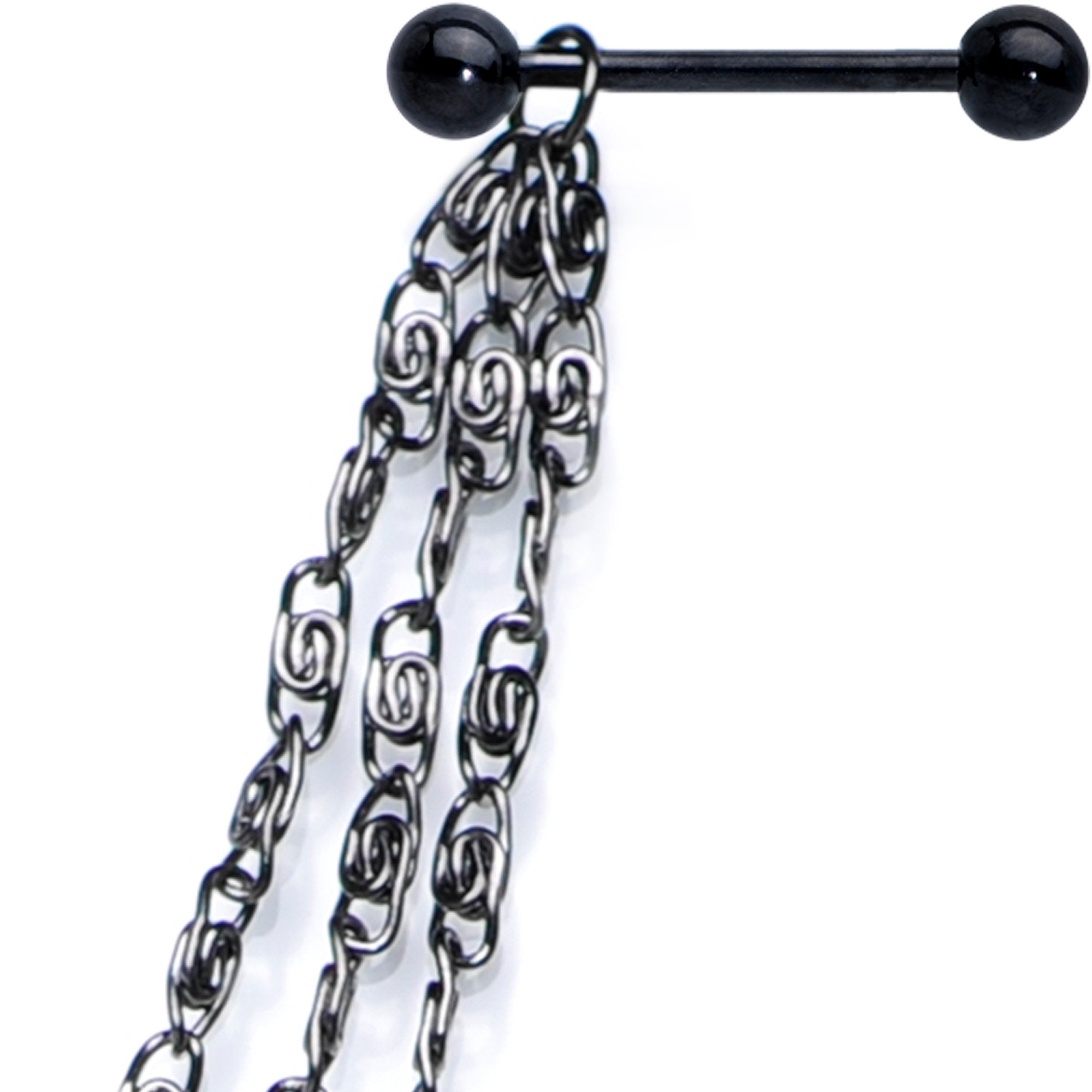 Handcrafted Black Anodized Titanium Swirly Link Dangle Nipple Chain
