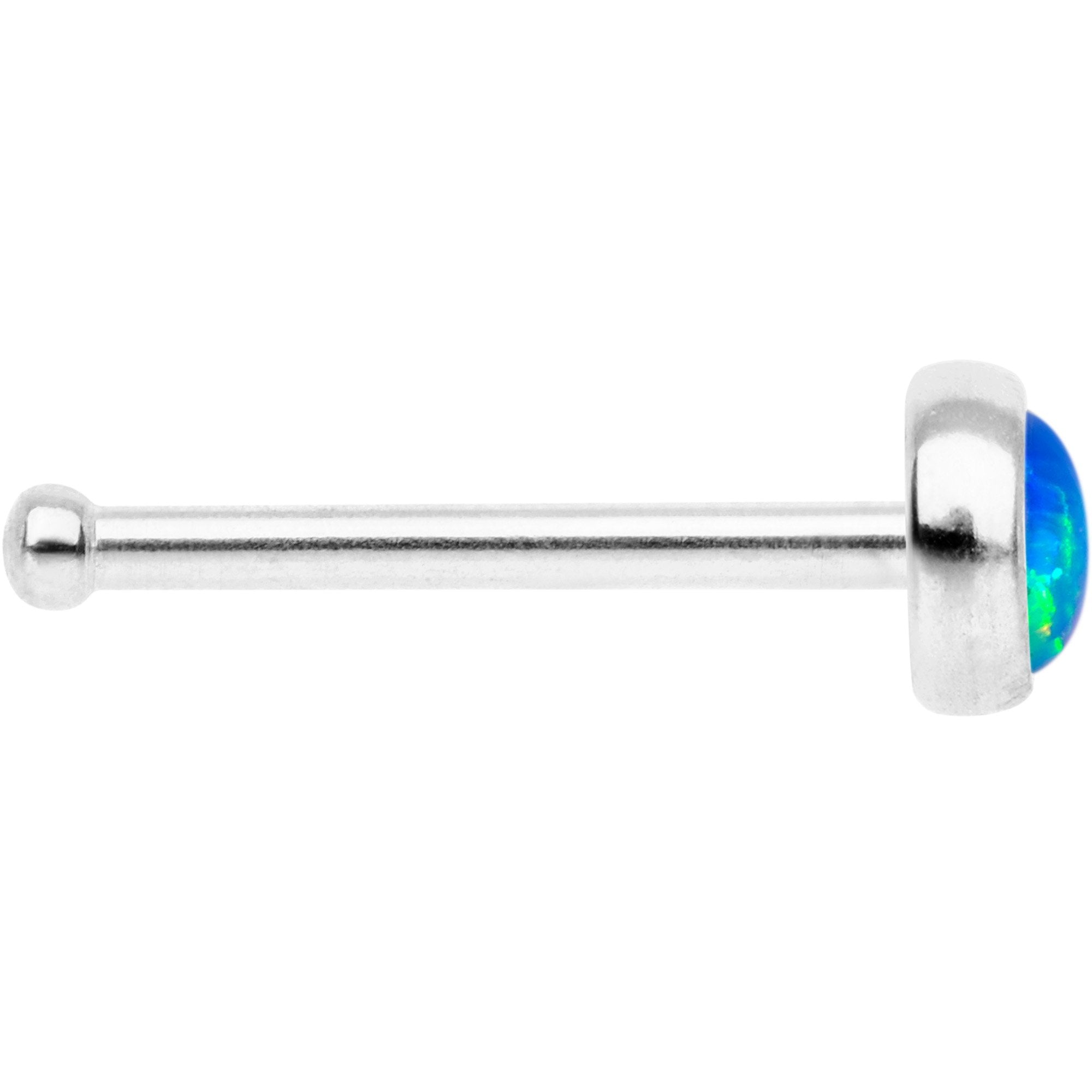 Blue 3mm Synthetic Opal Press Fit Nose Bone