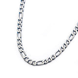 Mens Stainless Steel Blue IP 2.3mm Figaro Chain Necklace