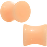 00 Gauge  Light Peach Solid UV Acrylic Flesh Tone Saddle Plug Set