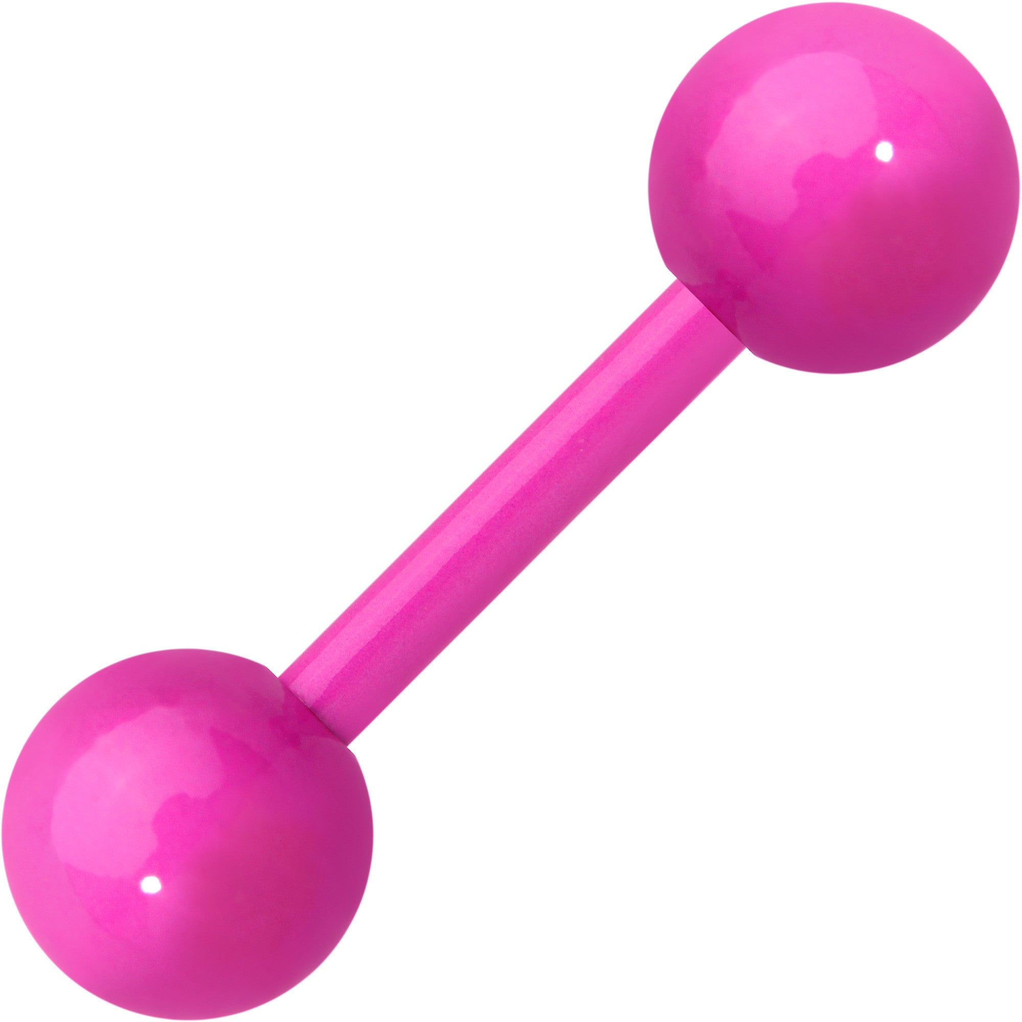 14G 9mm Pink Acrylic Over Steel 6mm Ball Straight Barbell