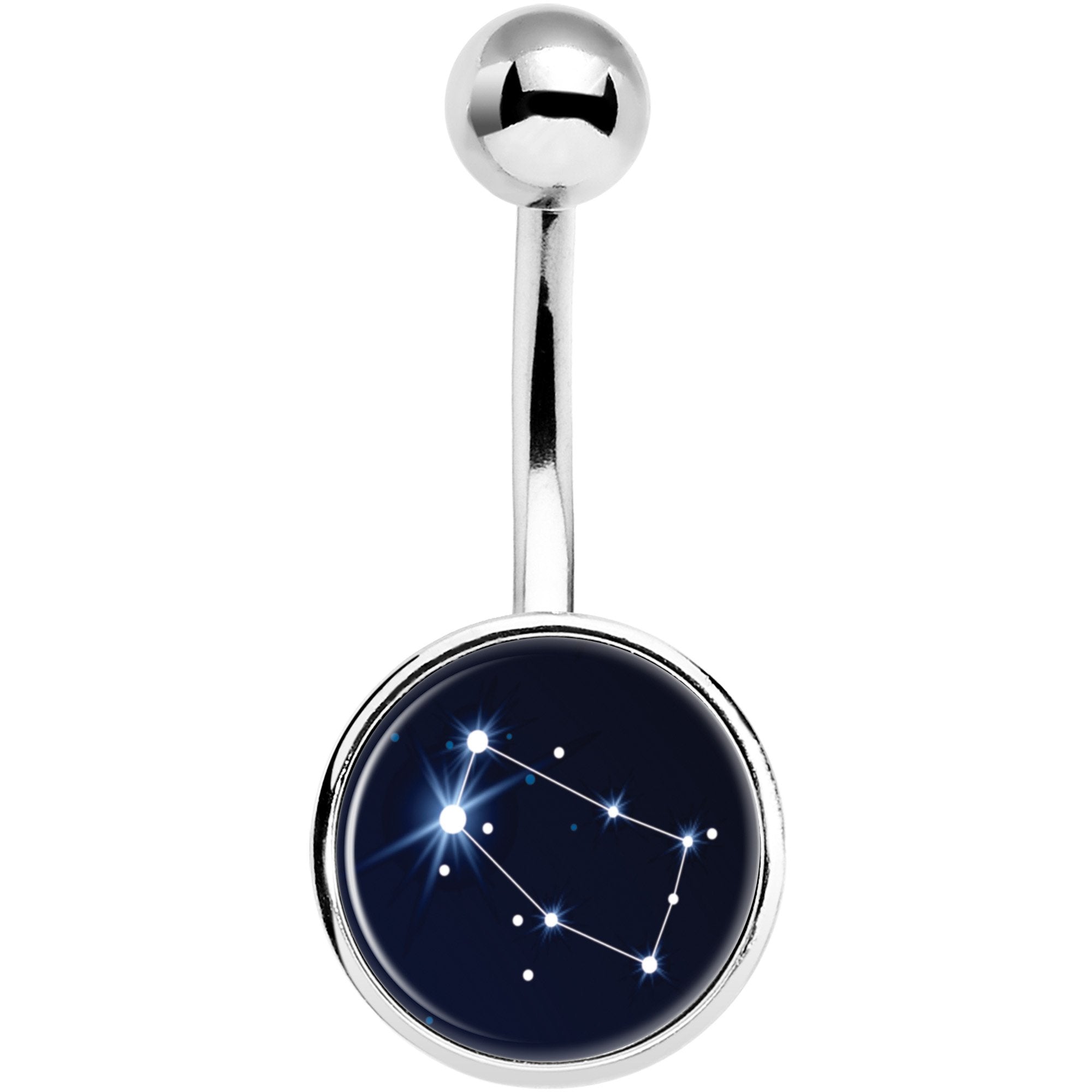Zodiac Constellation Gemini  Stainless Steel Belly Ring lightweight comfortable