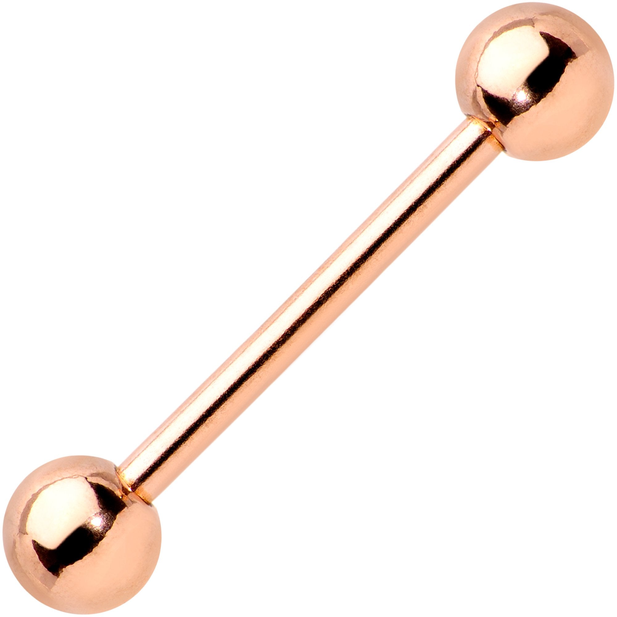 16G 1/2 Rose Gold IP 4mm Ball Straight Barbell