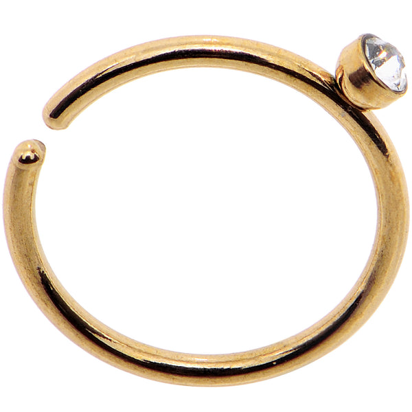 20 Gauge 5/16 Clear Gem Gold IP Seamless Circular Ring