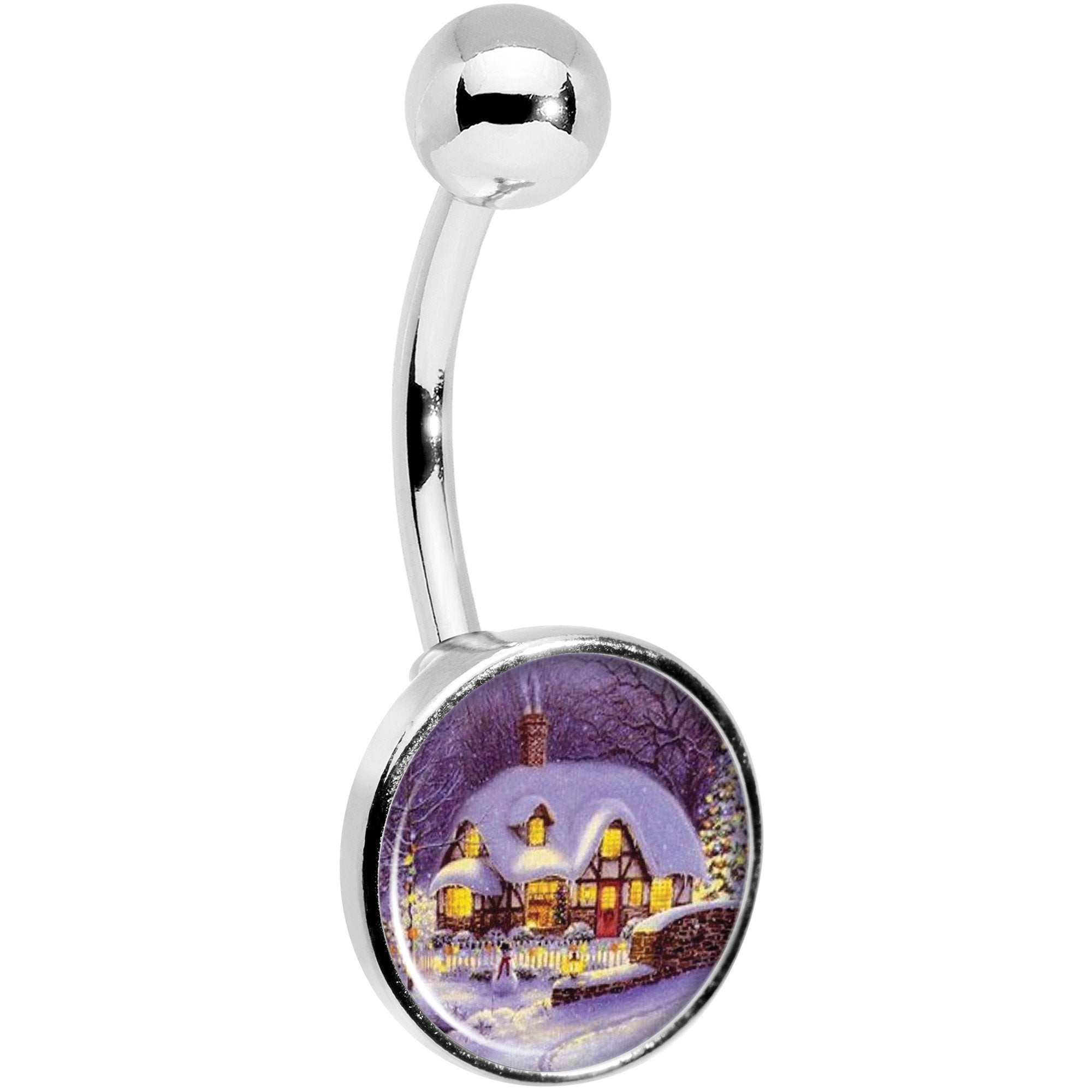 Advent Christmas Village  Stainless Steel Belly Ring stylish jewelry