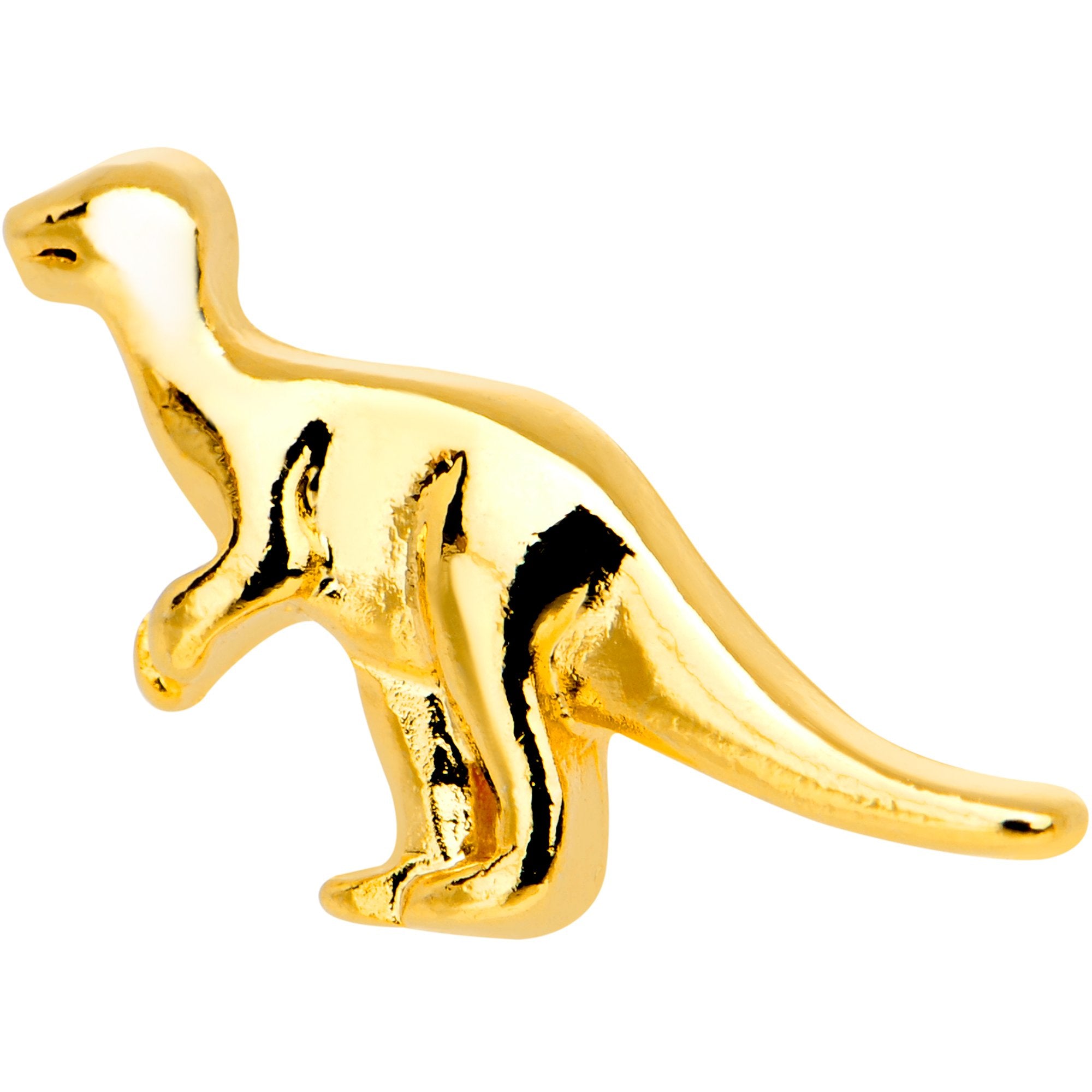16 Gauge 1/4 Gold PVD Dangerous Dinosaur Tragus Cartilage Earring