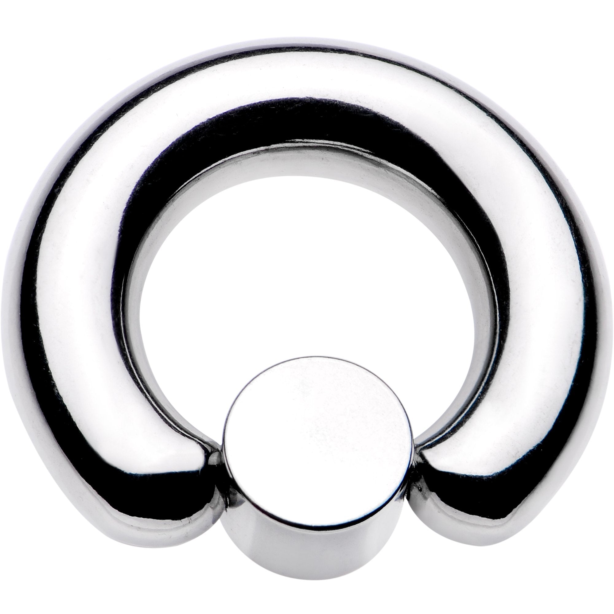 2 Gauge 9/16 Aqua Faux Opal 8mm Disc BCR Captive Ring