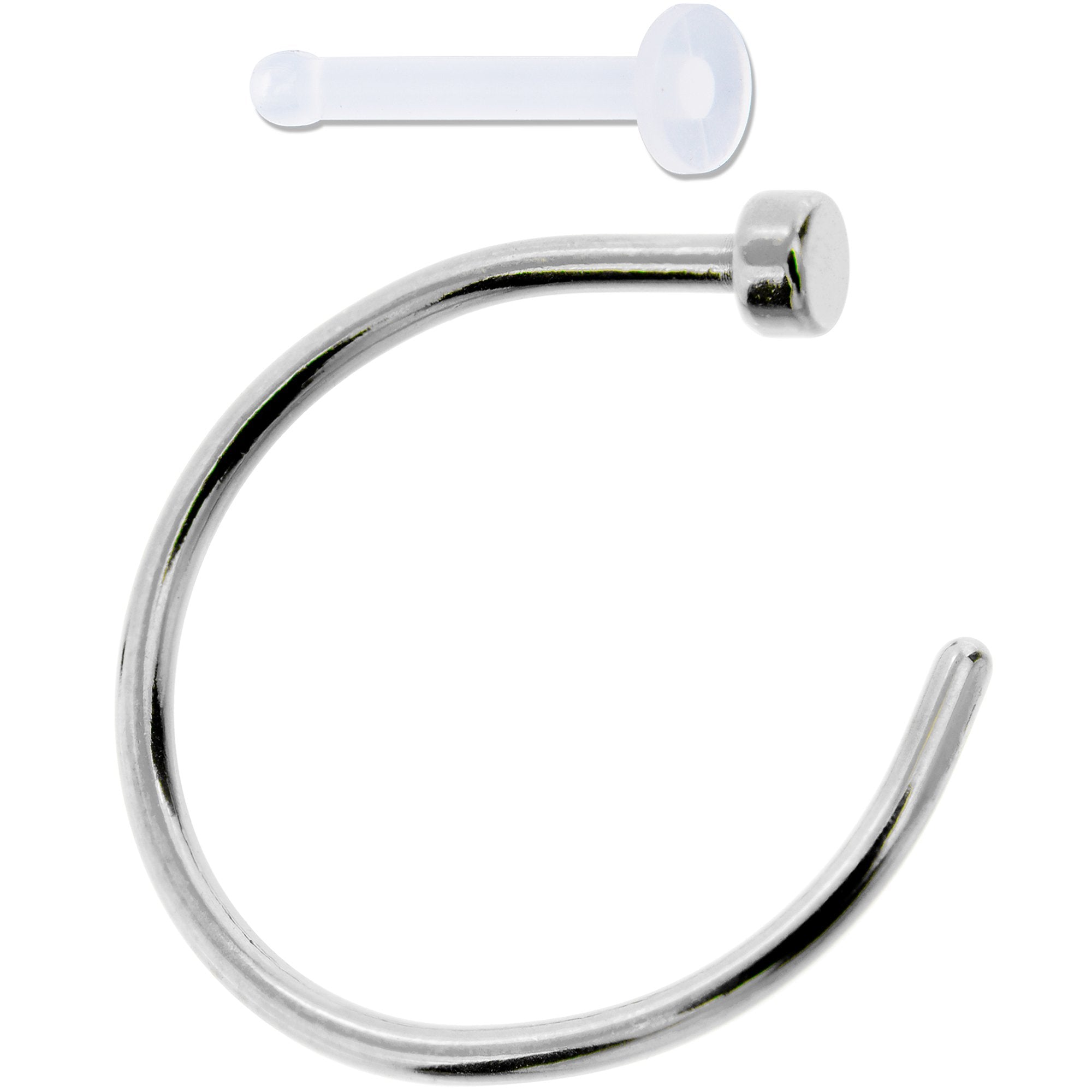 20 Gauge 3/8 Pack Set of 3 Assorted Stainless Steel Nose Hoop Rings