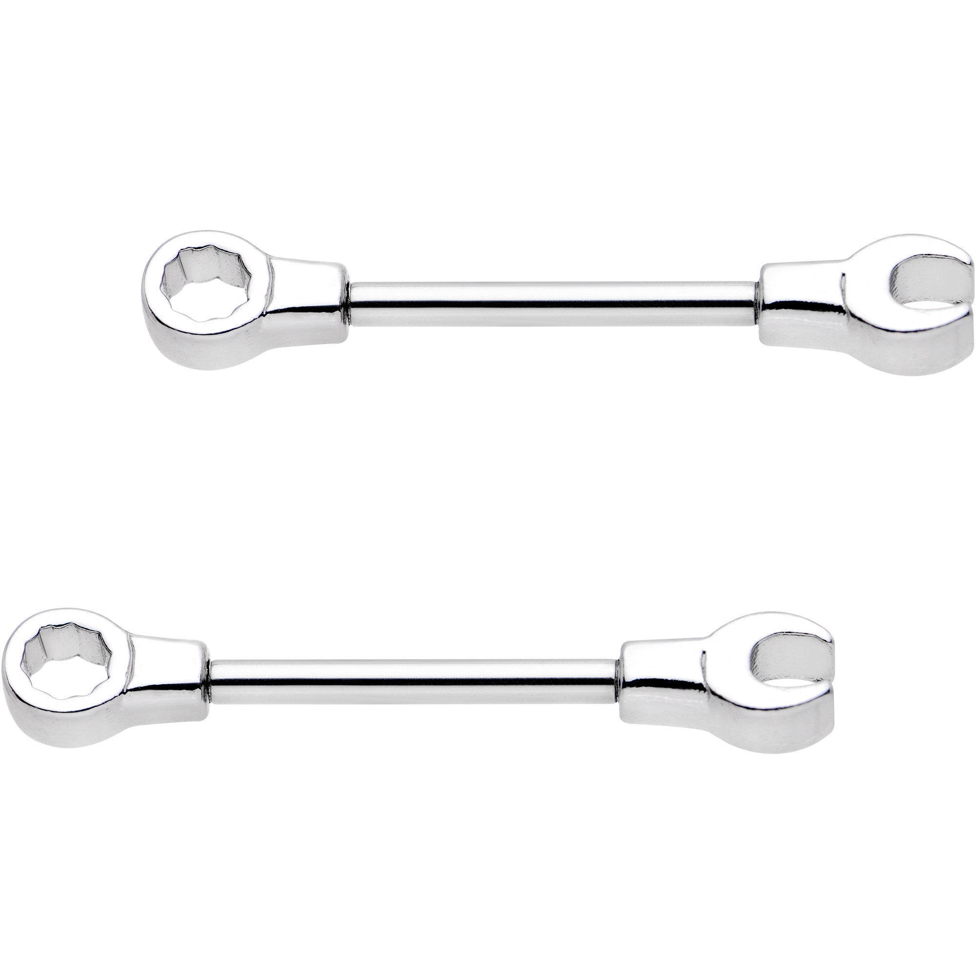 14 Gauge 13mm Combo Wrench Barbell Nipple Ring Set