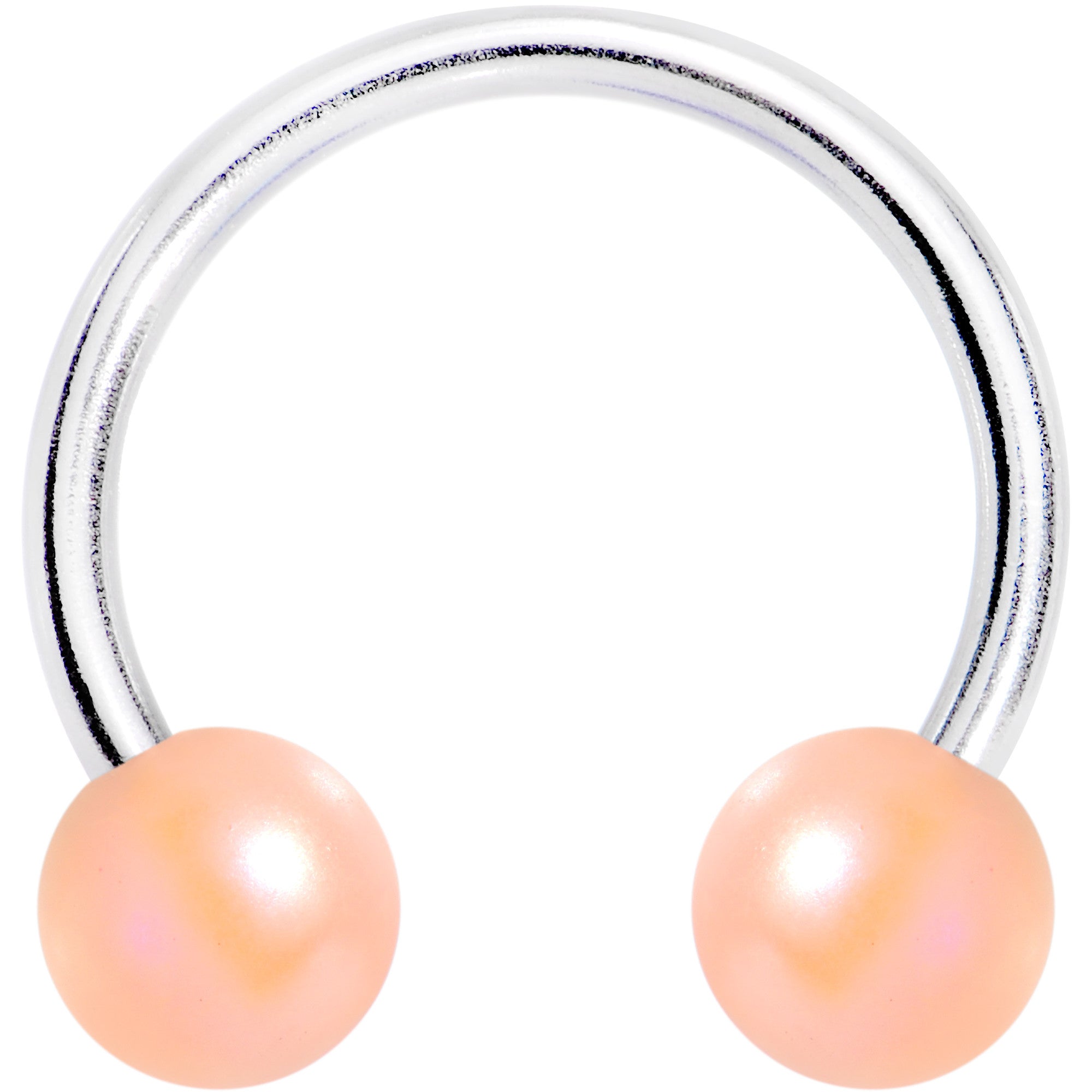 12g 1/2" Surgical Steel Horseshoe Circular Barbell – 6mm Balls – Septum Or Ear Lobe Ring