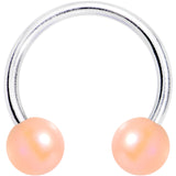 Matte Iridescent 6mm Peach Acrylic Ball Horseshoe Circular Barbell