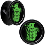 Black Acrylic Green Grenade Saddle Plug Set 9/16