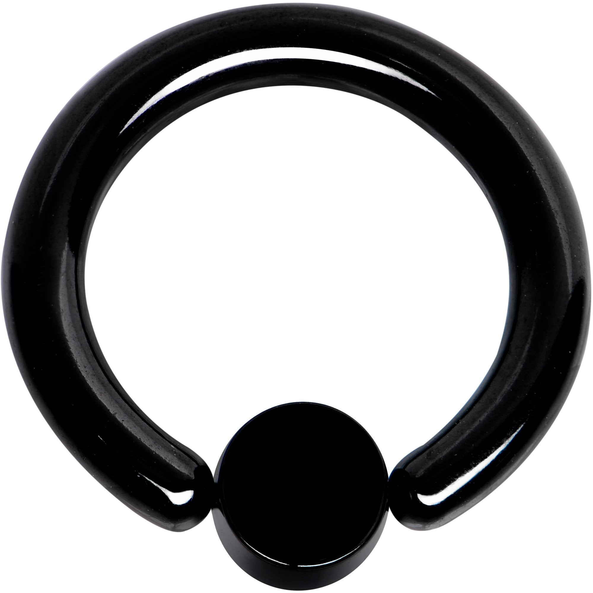 10 Gauge 1/2 Clear Gem 5mm Disc Black BCR Captive Ring