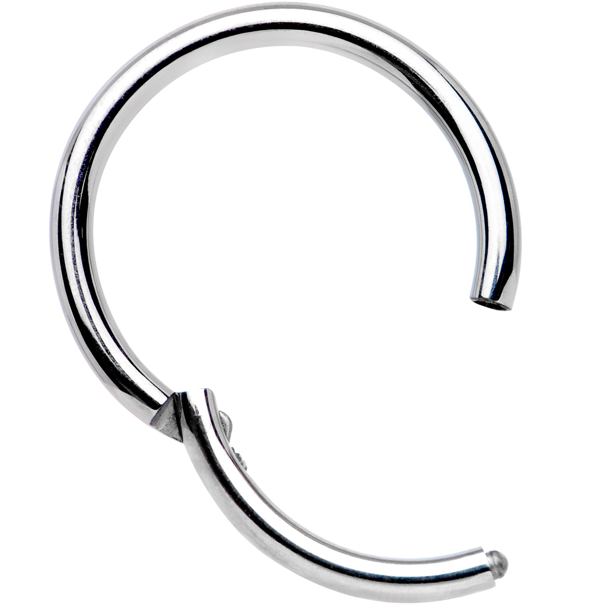 16 Gauge 3/8 Solid G23 Implant Grade Titanium Hinged Segment Ring