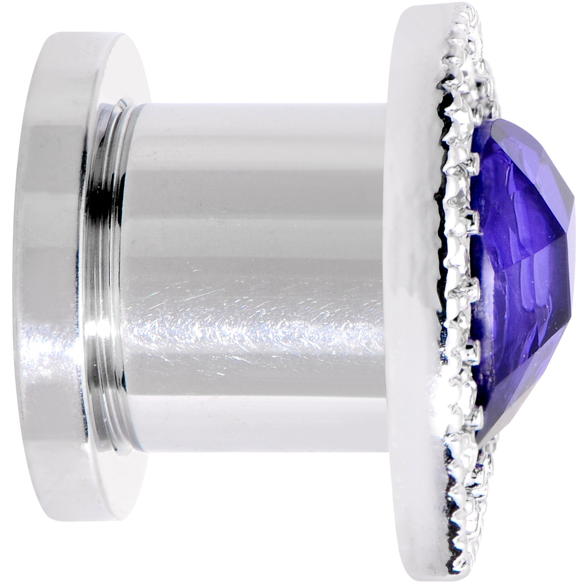 Clear Purple Gem Hug Your Heart Screw Fit Plug Set 6mm to 22mm