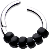 5/16 Black Tone Classic Bead Hinged Segment Ring Circular Barbell