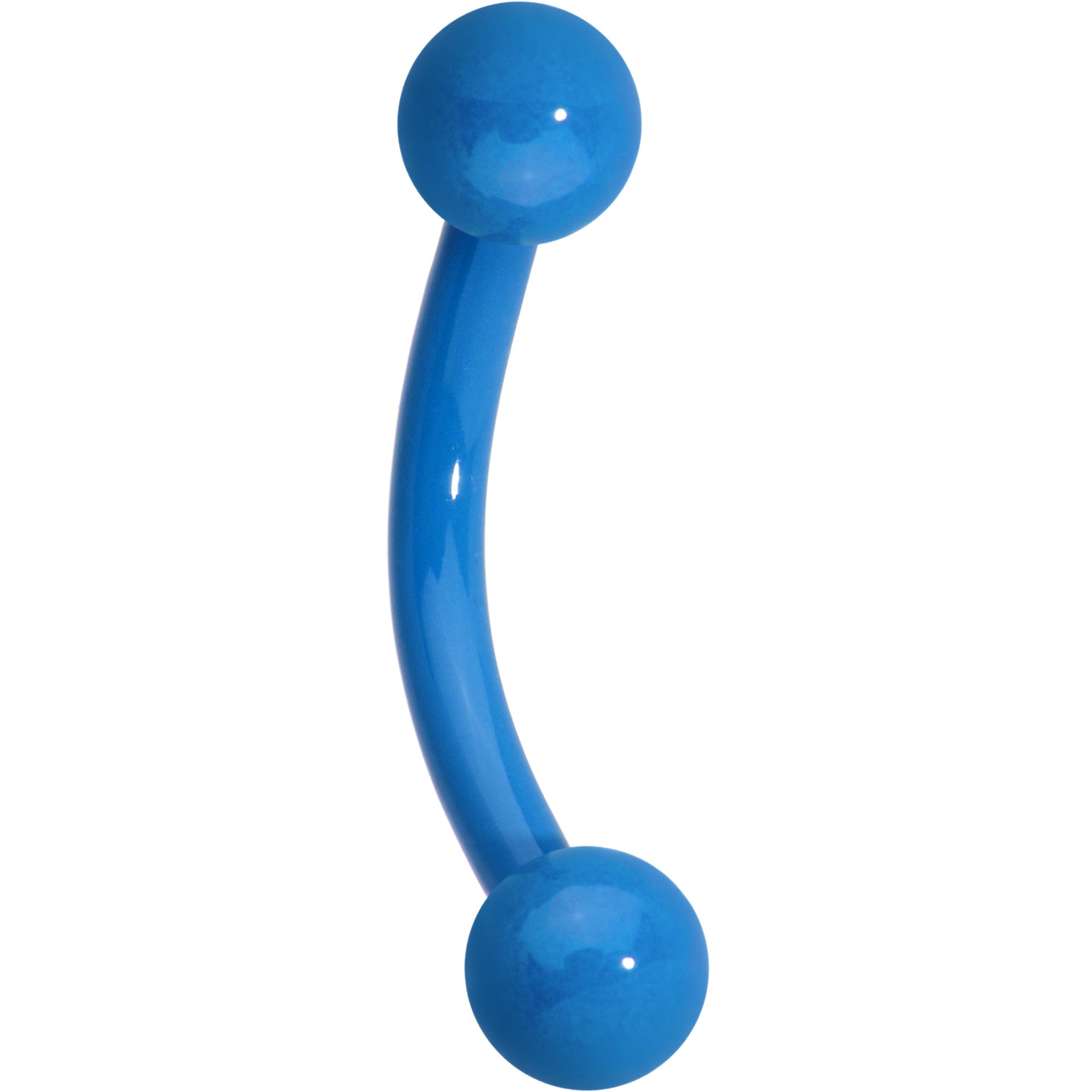 16G 5/16 Blue Acrylic Over Steel Curved Eyebrow Rook Piercing