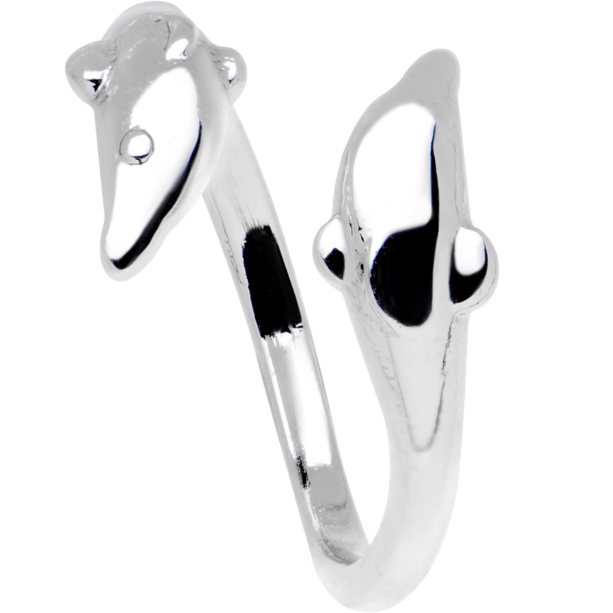 Silver Plated Double Dolphin Toe Ring
