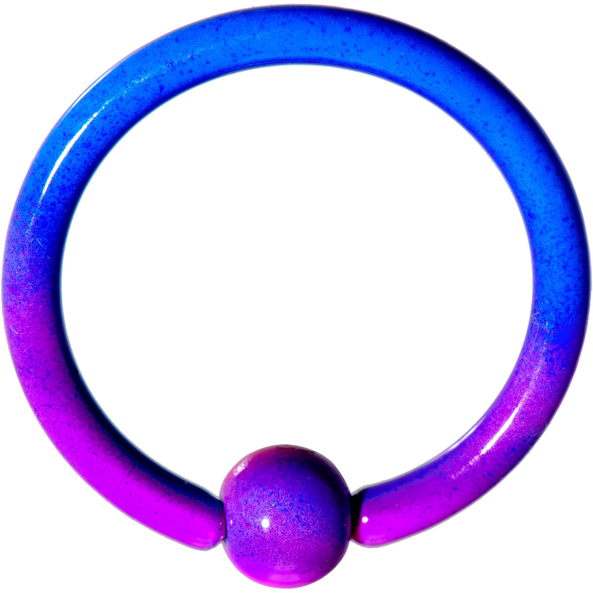 16 Gauge 3/8 Color Plated Purple Blue Fade BCR Captive Ring