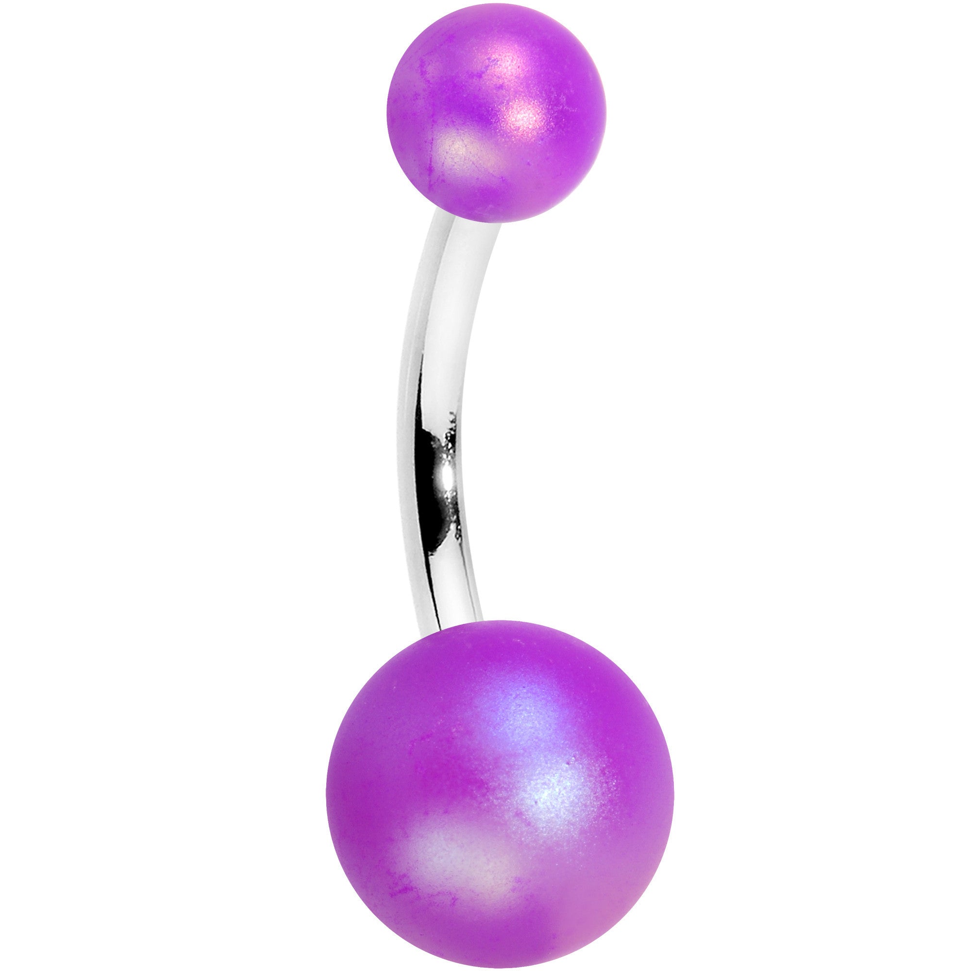 Purple Matte Finish Acrylic Ball Belly Ring