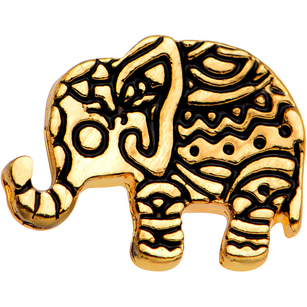 16 Gauge 1/4 Gold Tone Boho Elephant Tragus Cartilage Earring