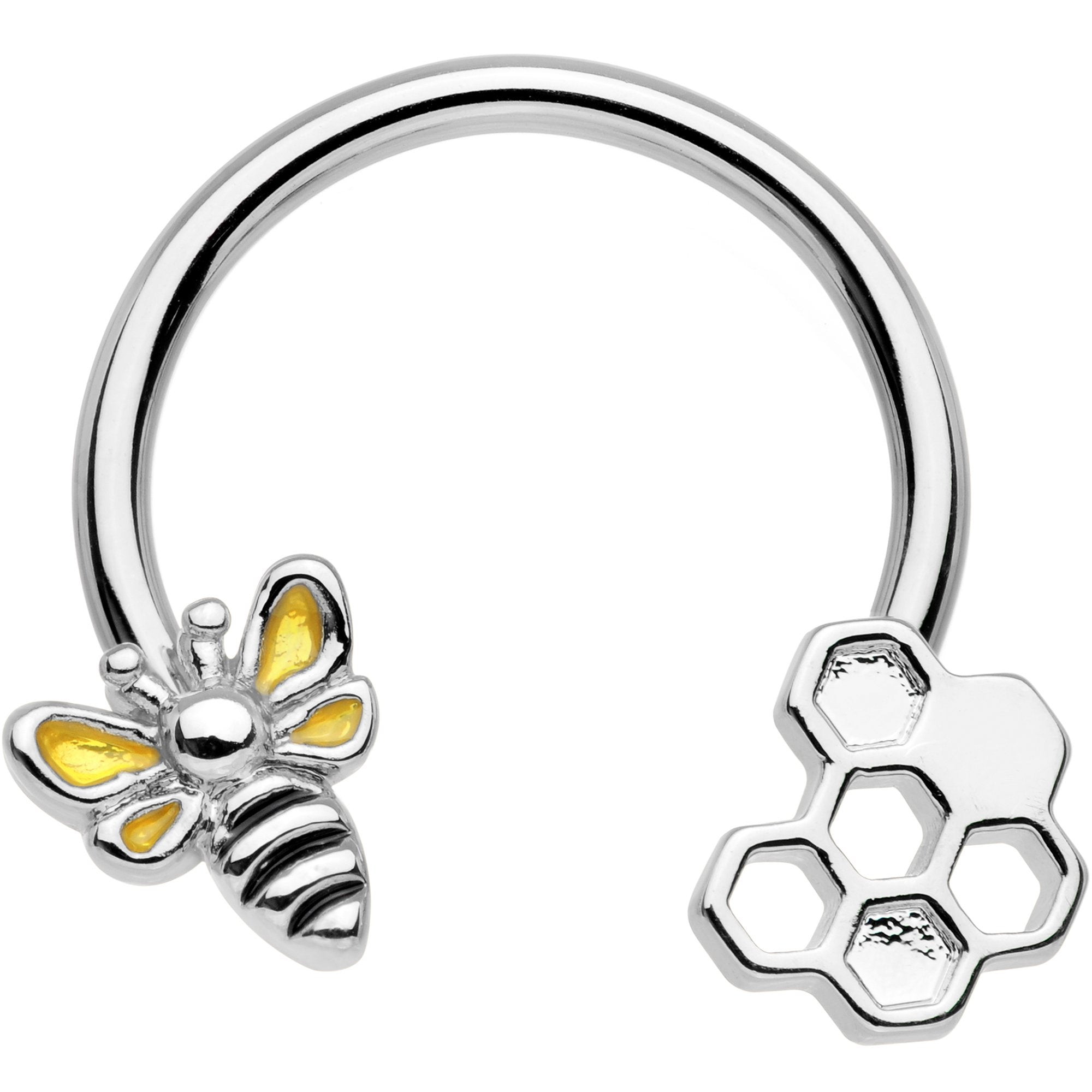 14G 9/16 Touch of Honey Horseshoe Circular Barbell