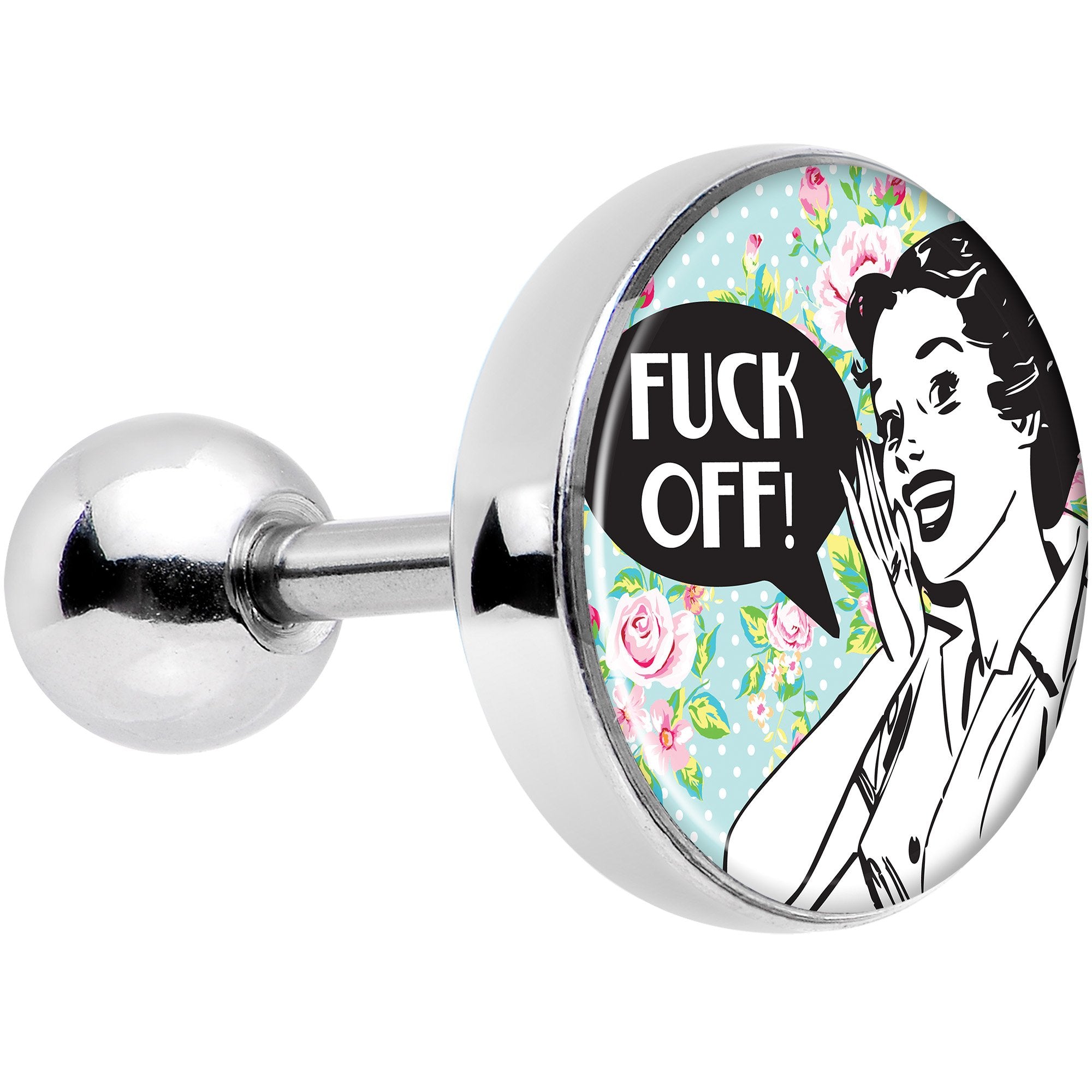Retro Style Woman F*ck Off Tragus Cartilage Earring