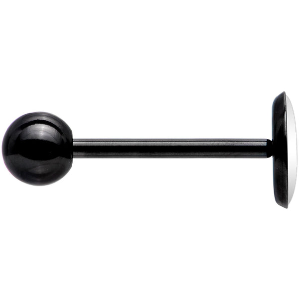 Woman Floral Silhouette Black Barbell Tongue Ring