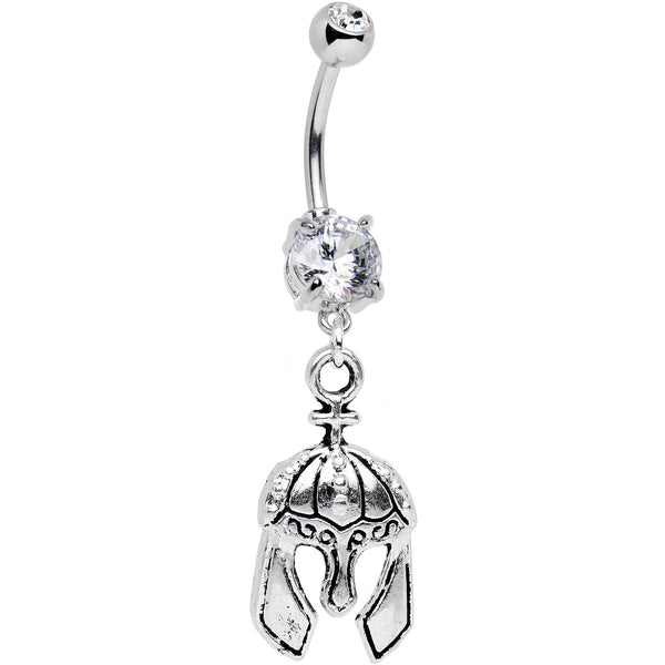 Handmade Viking Helm Dangle Belly Ring Created with Crystals