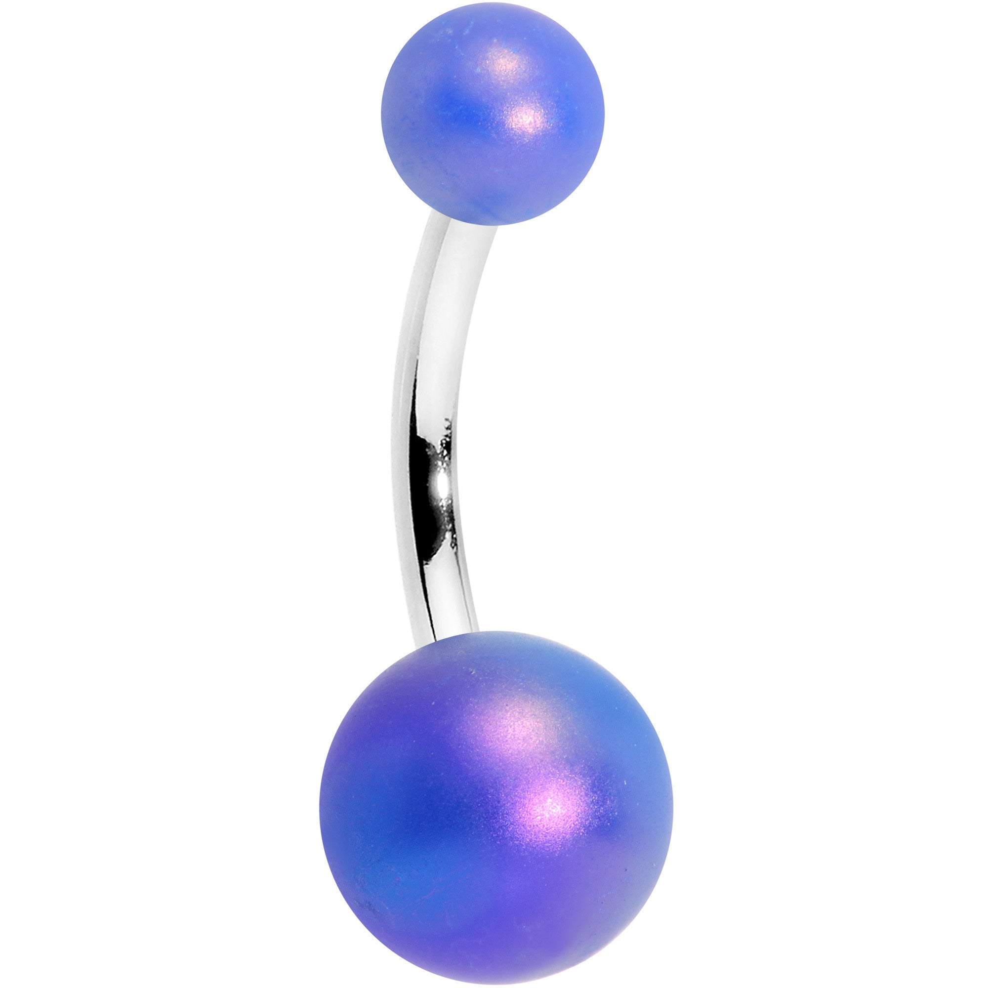 Blue Matte Finish Acrylic Ball Belly Ring