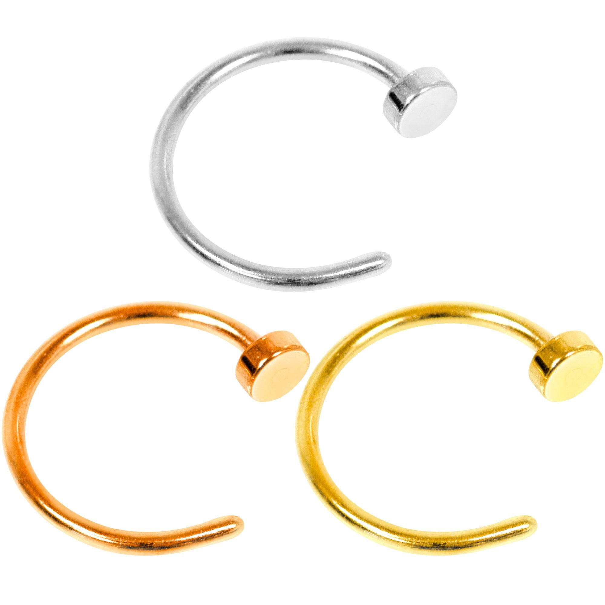 20G 5/16 Multi Color Nose Hoop Set of 5