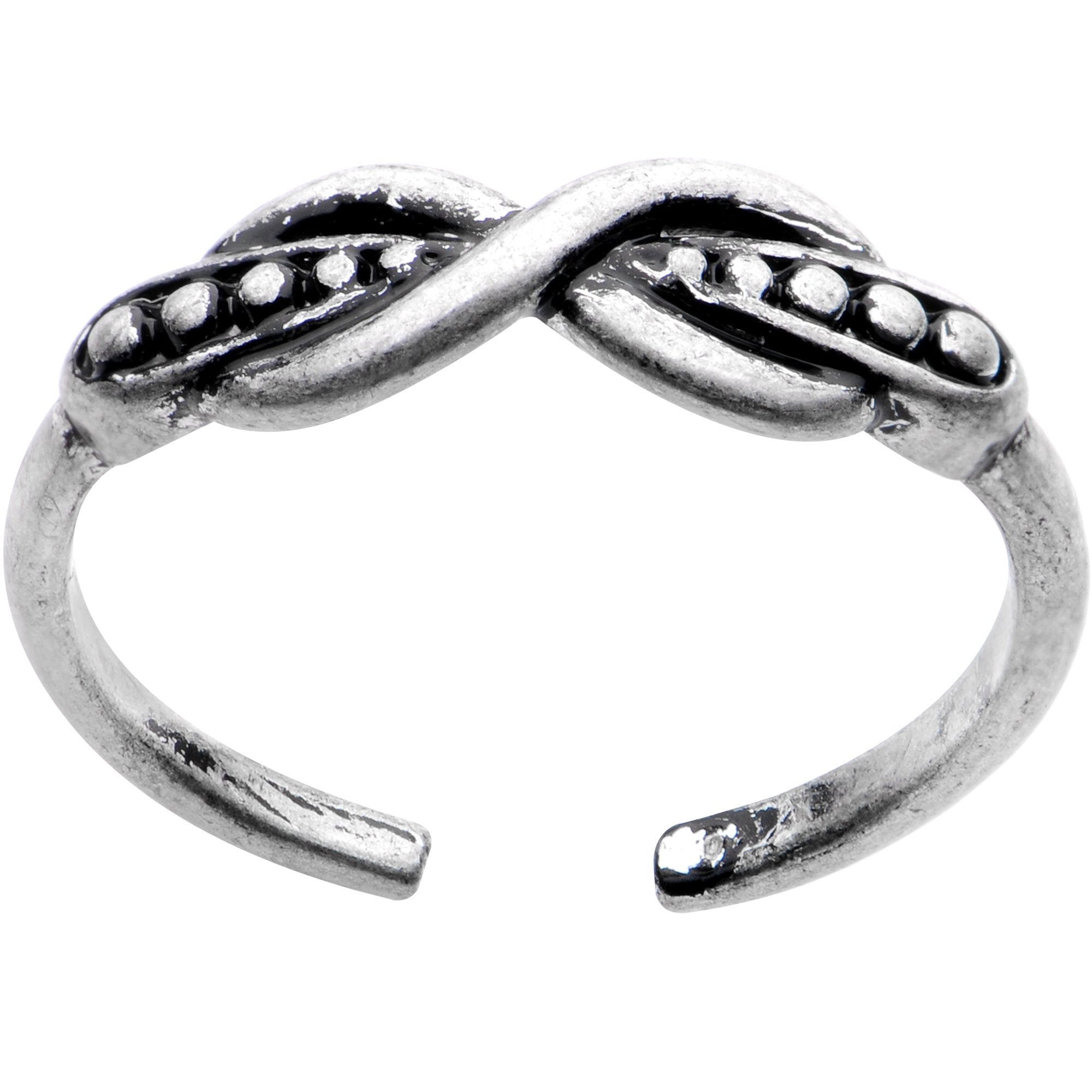 Silver Plated Infinity Braid Toe Ring