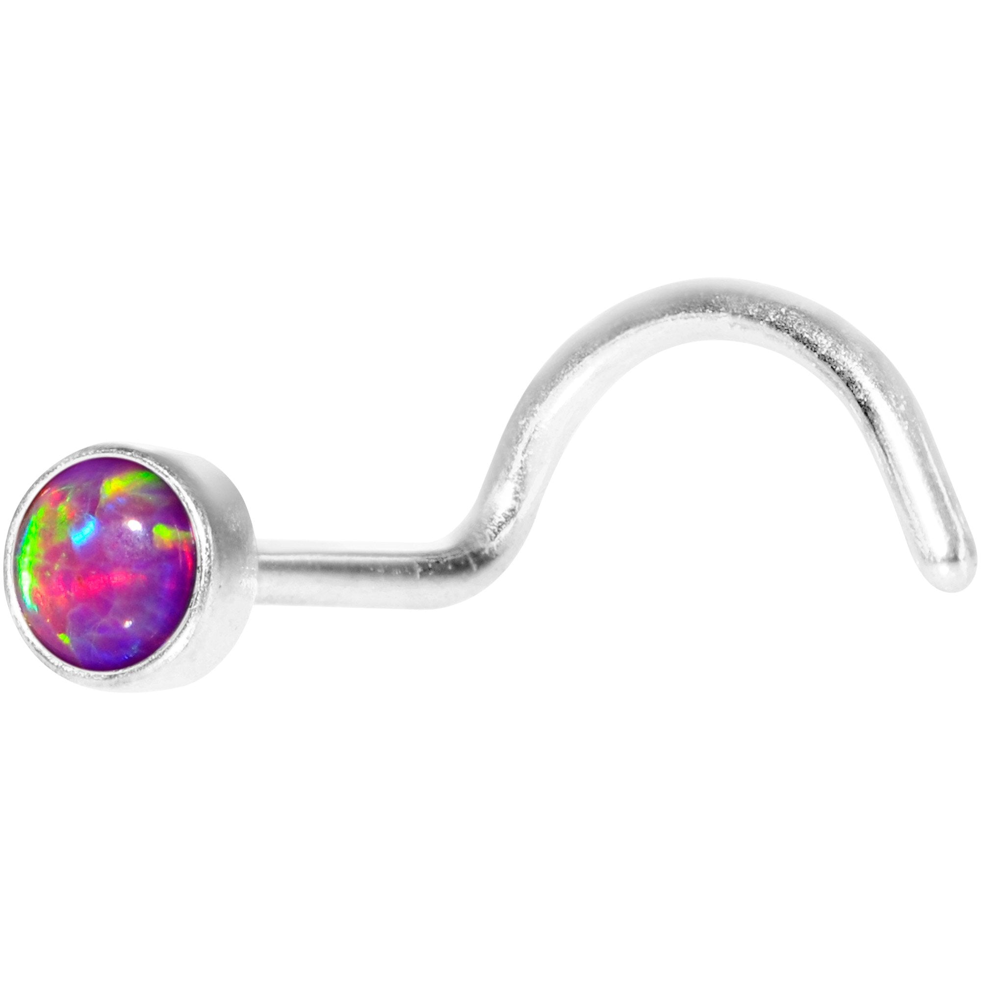 Purple 3mm Synthetic Opal Press Fit Left Nose Screw