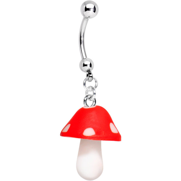 Handcrafted Trippy Mushroom Dangle Belly Ring
