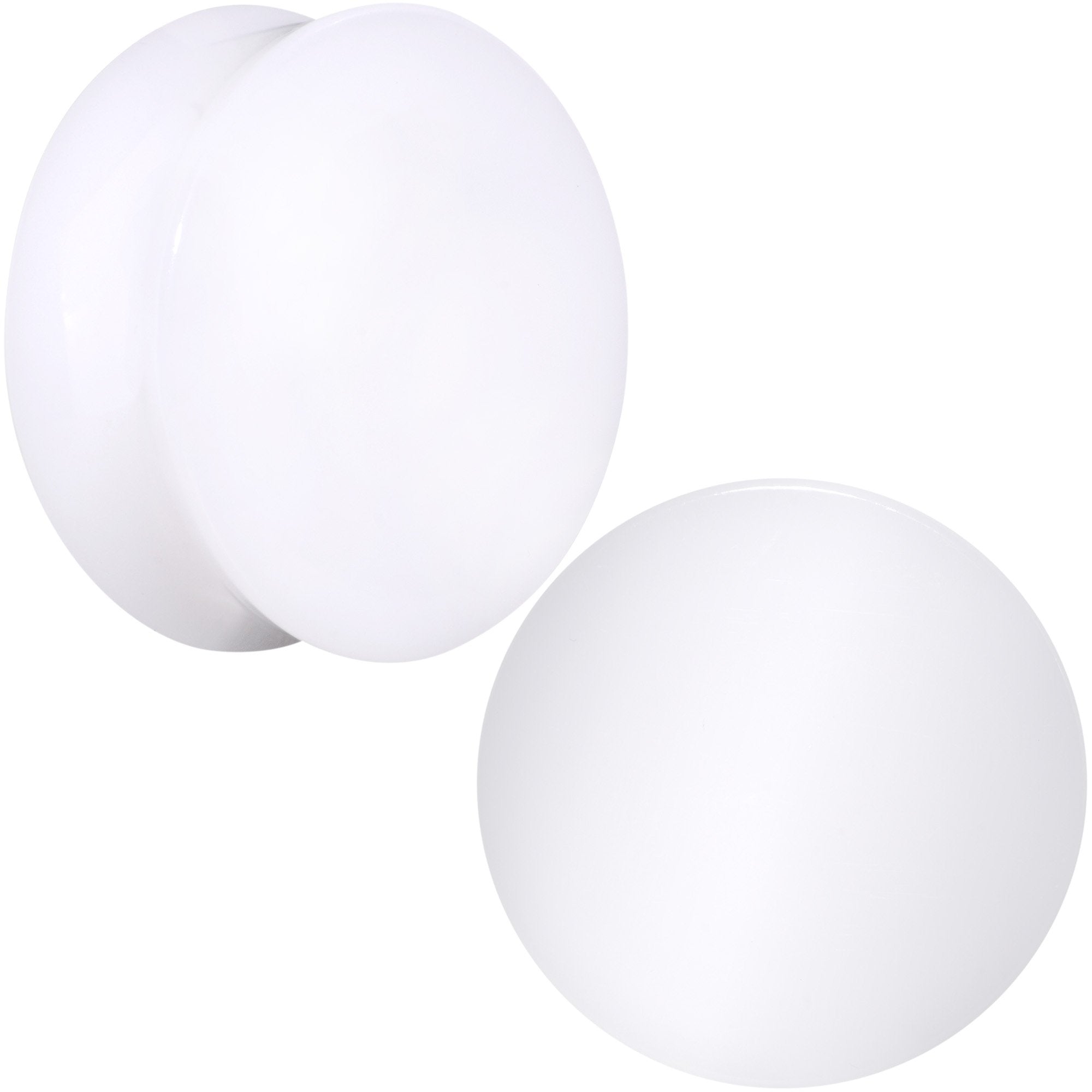 White UV Acrylic Saddle Plug Set 4mm to 25mm