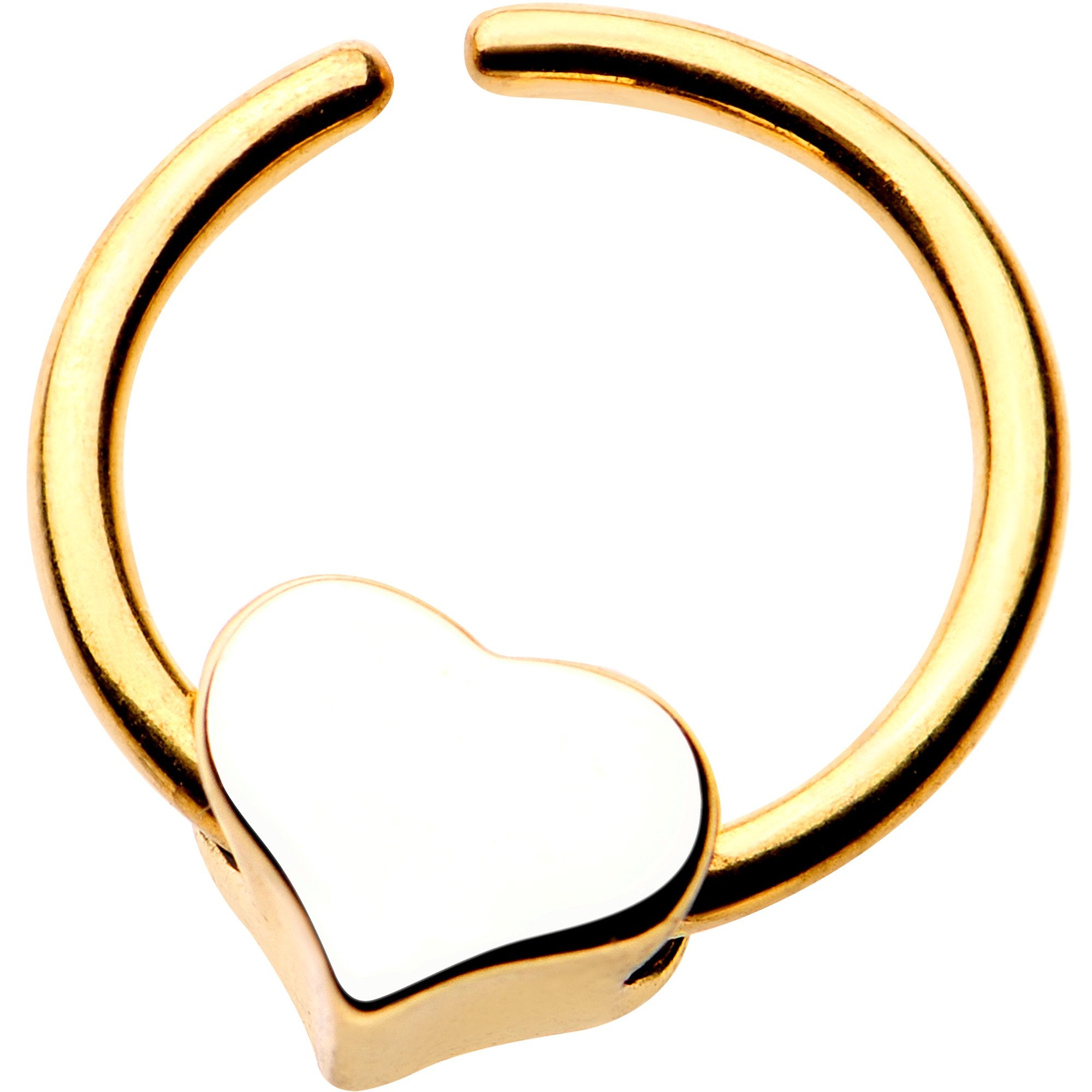 18 Gauge 5/16 Annealed Gold Tone Curved Heart Seamless Circular Ring